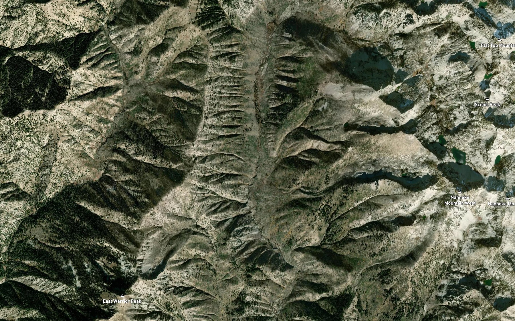 Satellite map of the Fezip Creek
