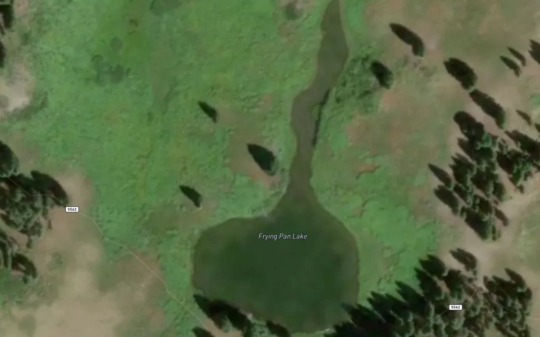 Satellite map of the Frying Pan Lake