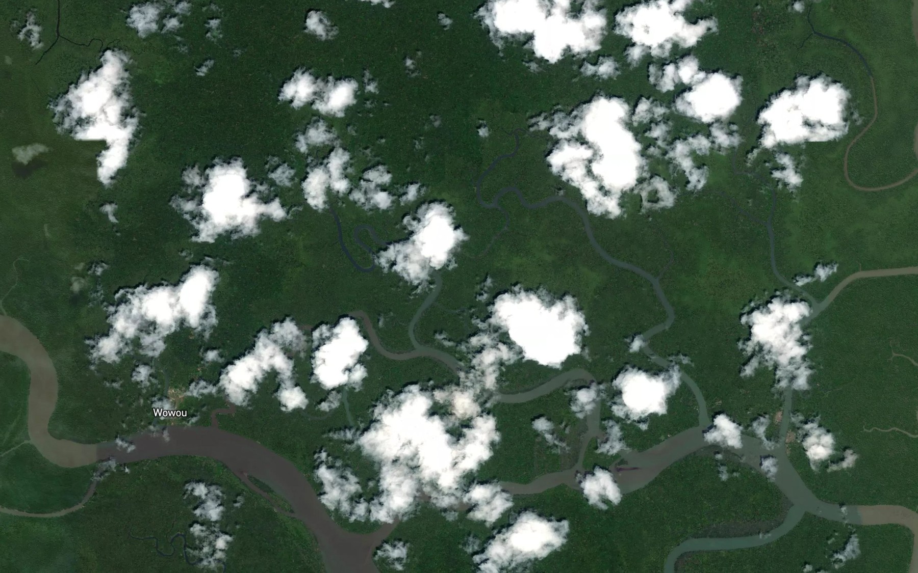 Satellite map of the Wawed River