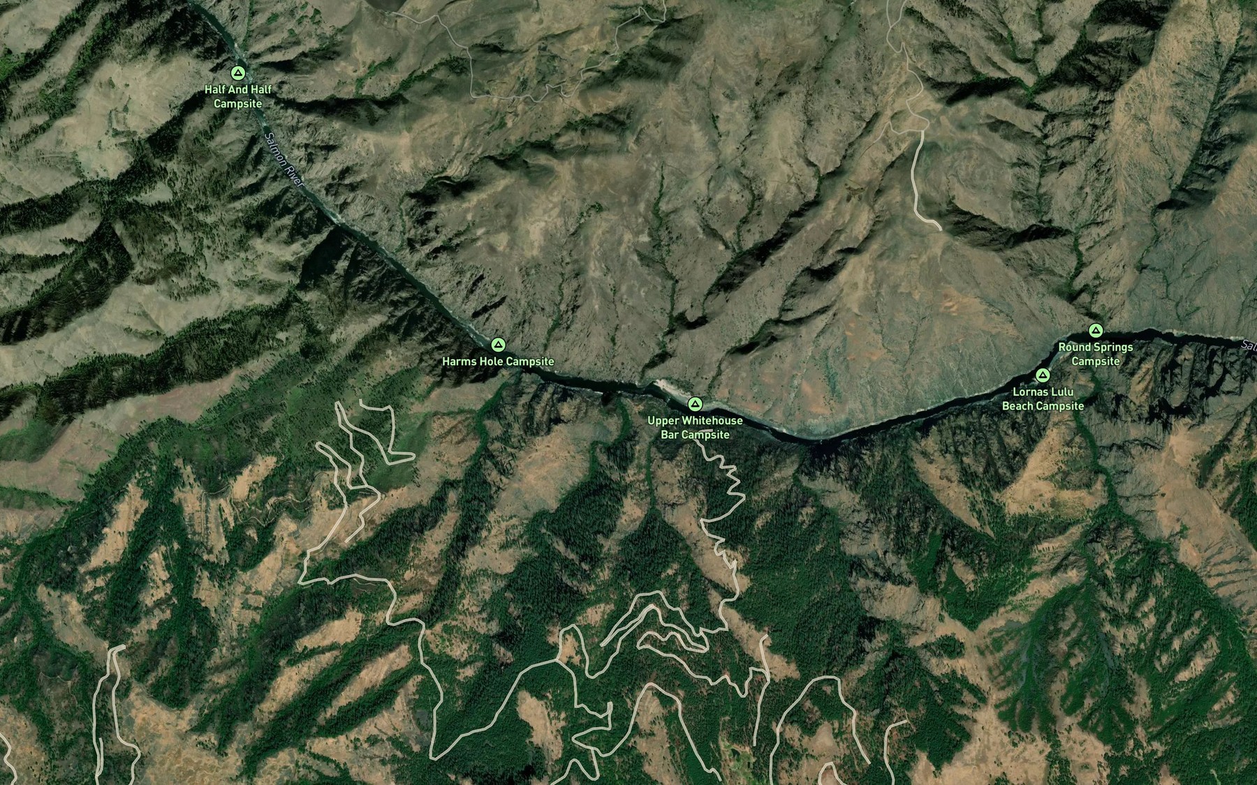 Satellite map of the Burnt Creek