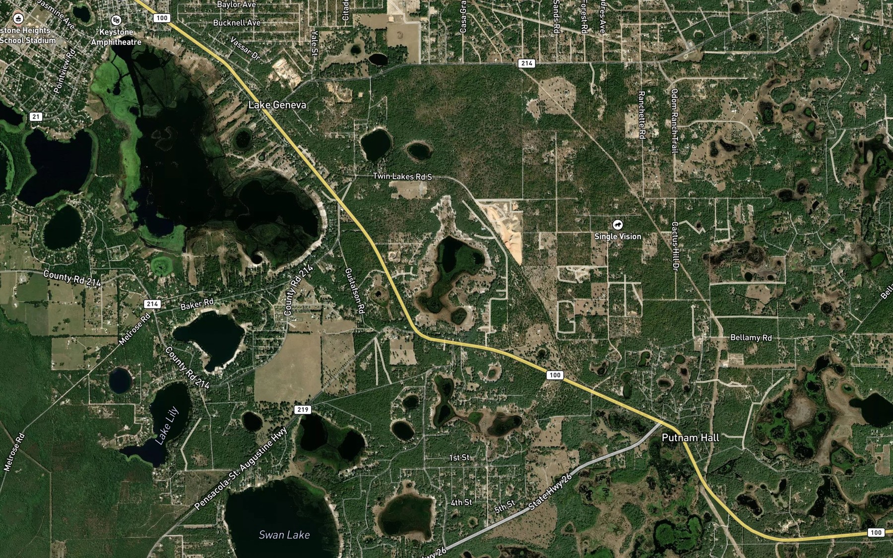 Satellite map of the Oldfield Pond