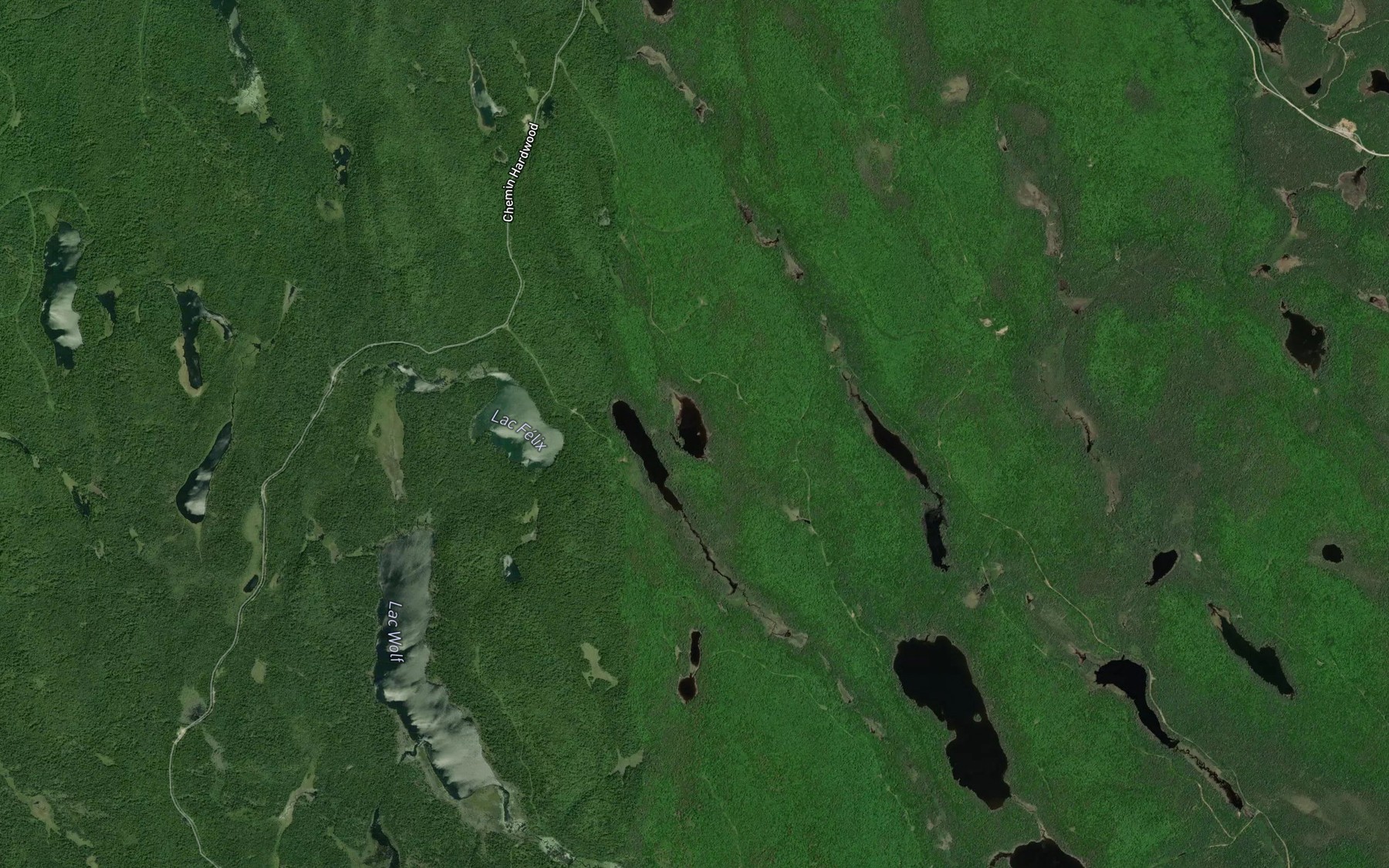 Satellite map of the Lac Dubeau