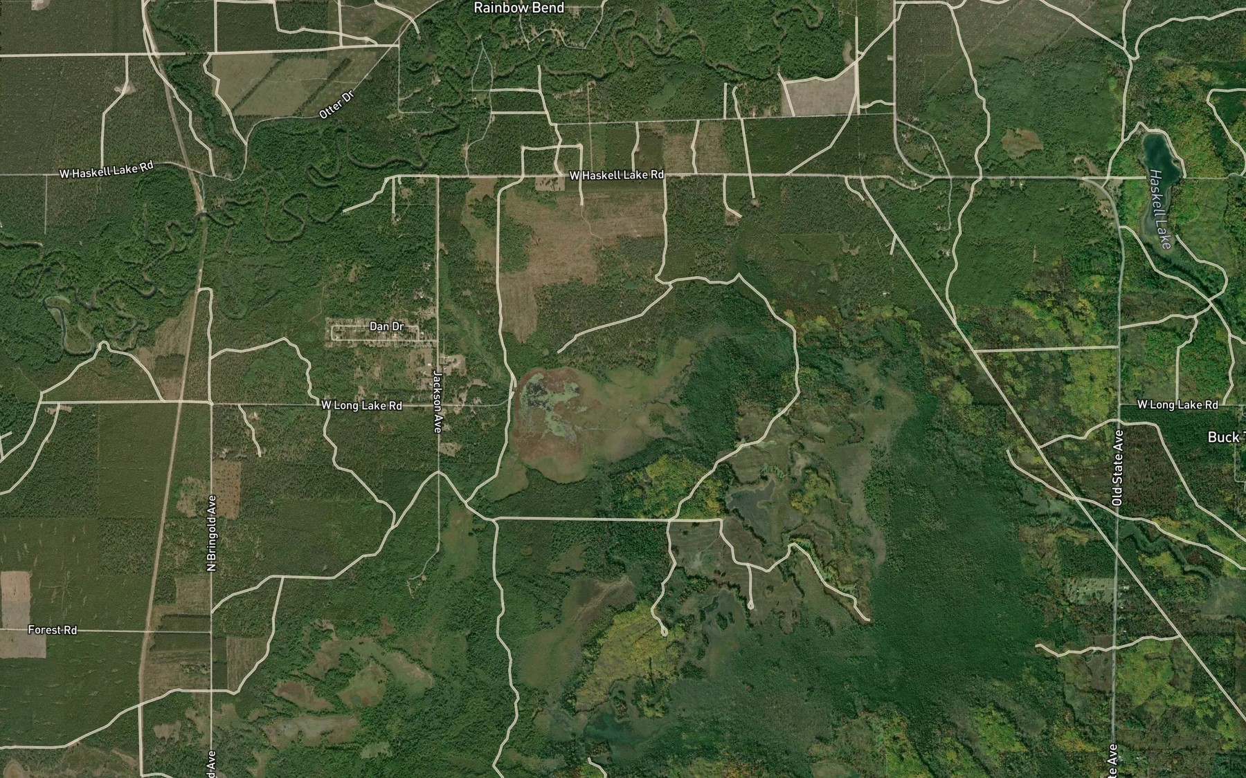 Satellite map of the Floodwood Creek