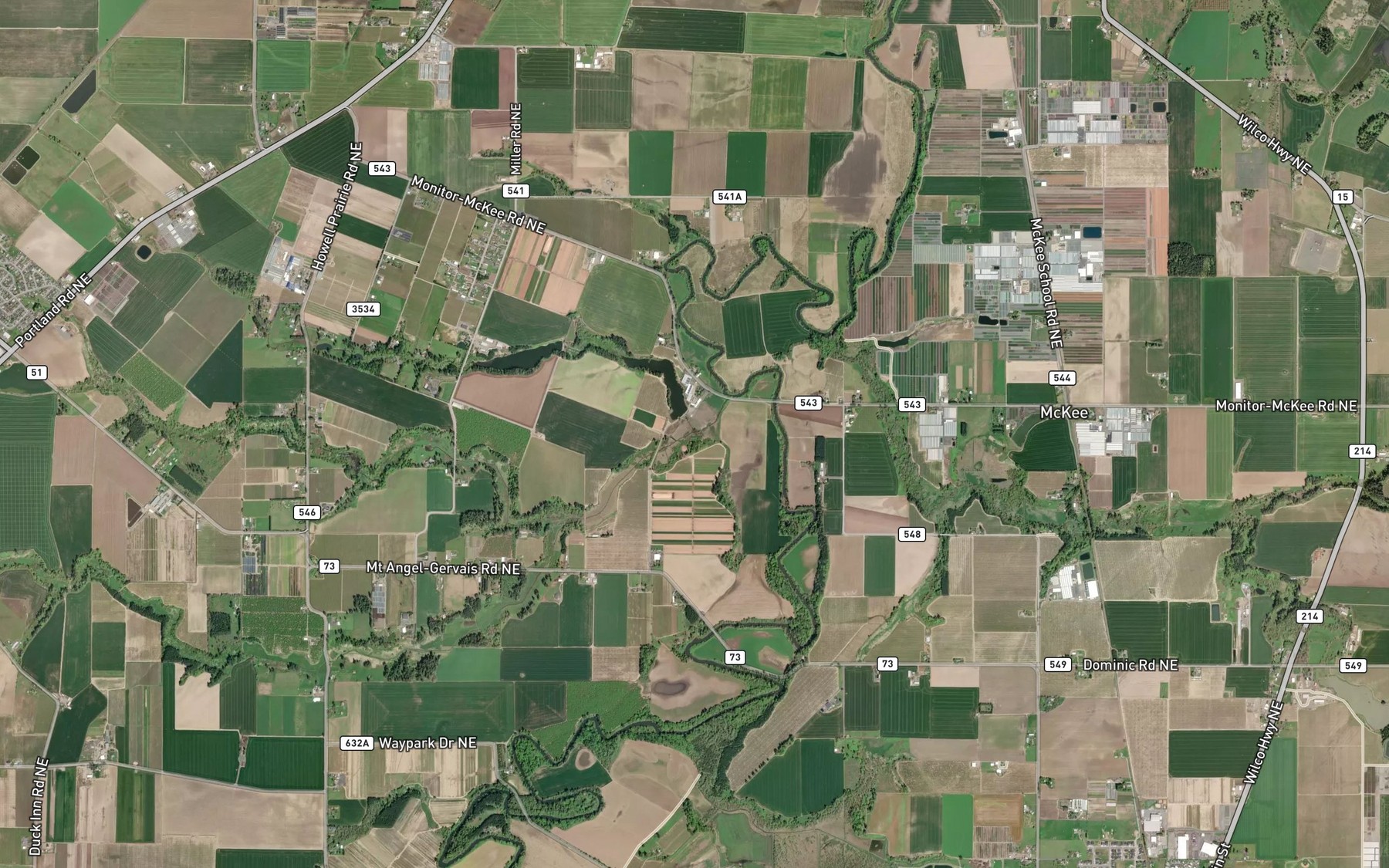 Satellite map of the Withrow Creek