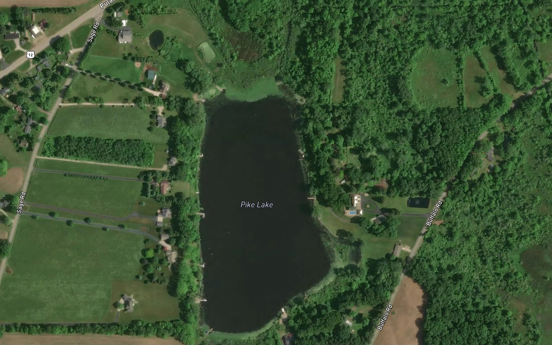 Satellite map of the Pike Lake