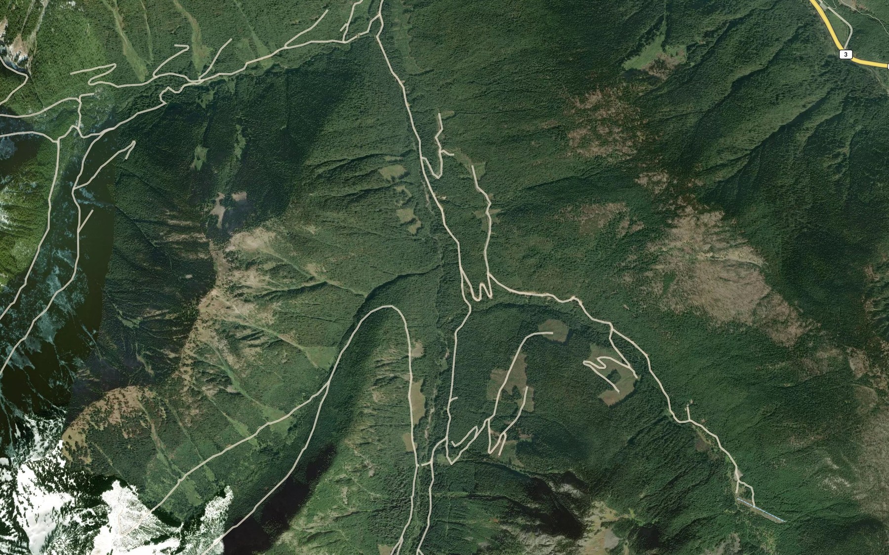 Satellite map of the Forddred Creek