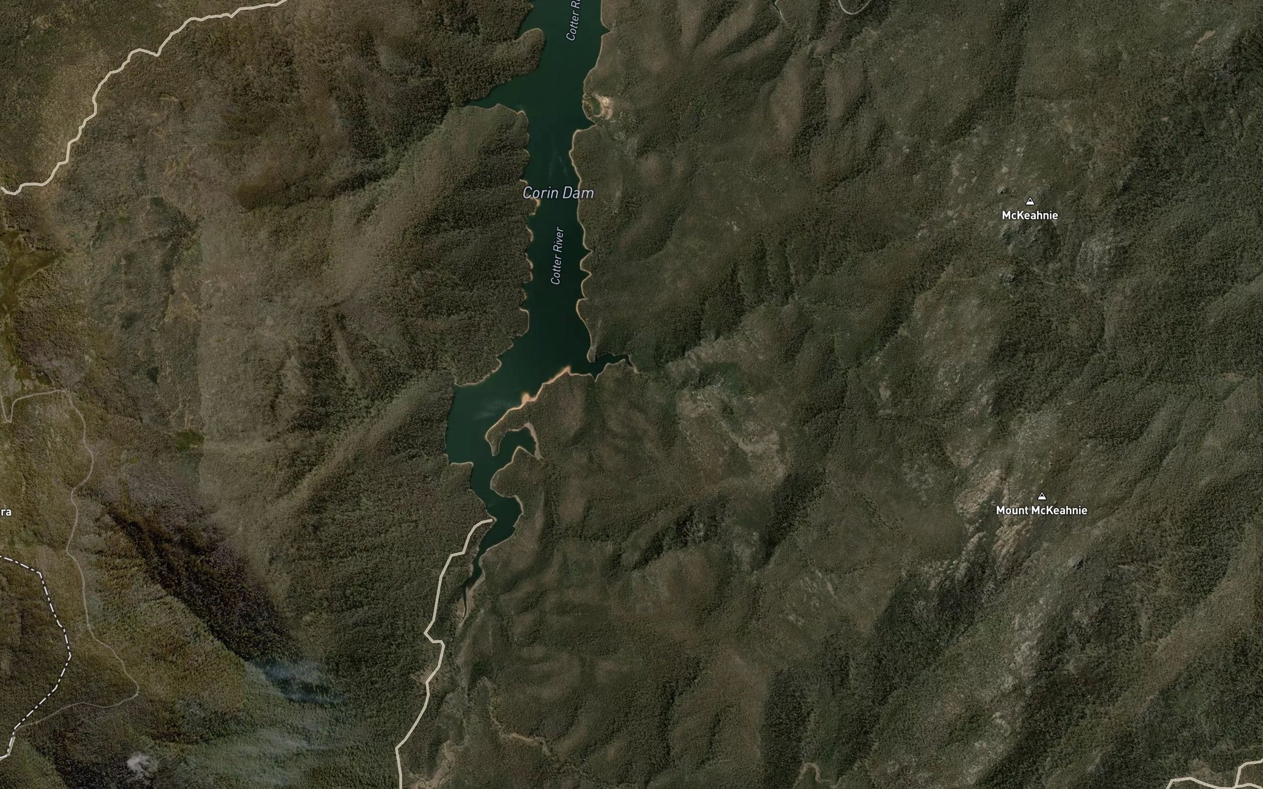 Satellite map of the Clear Hills Creek