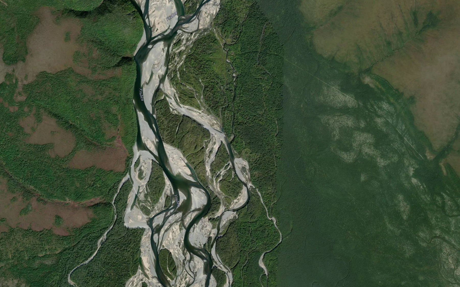 Satellite map of the Belaya Glina