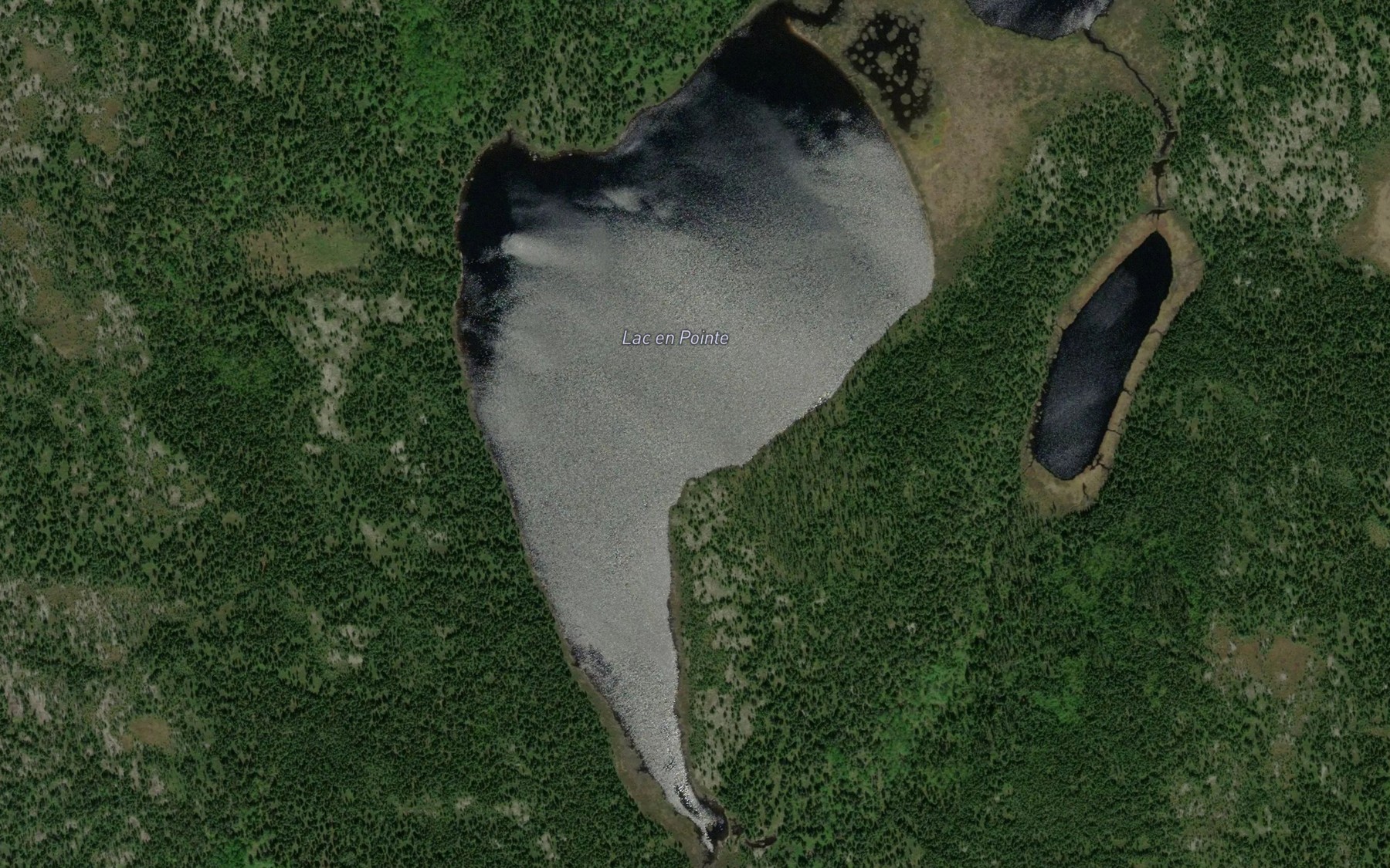 Satellite map of the Lac en Pointe