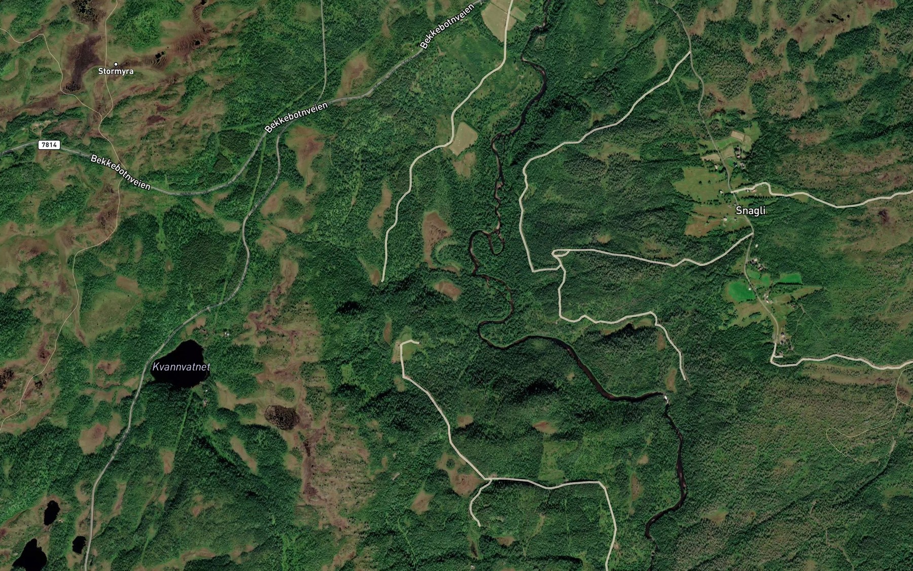 Satellite map of the Kvannvasselva