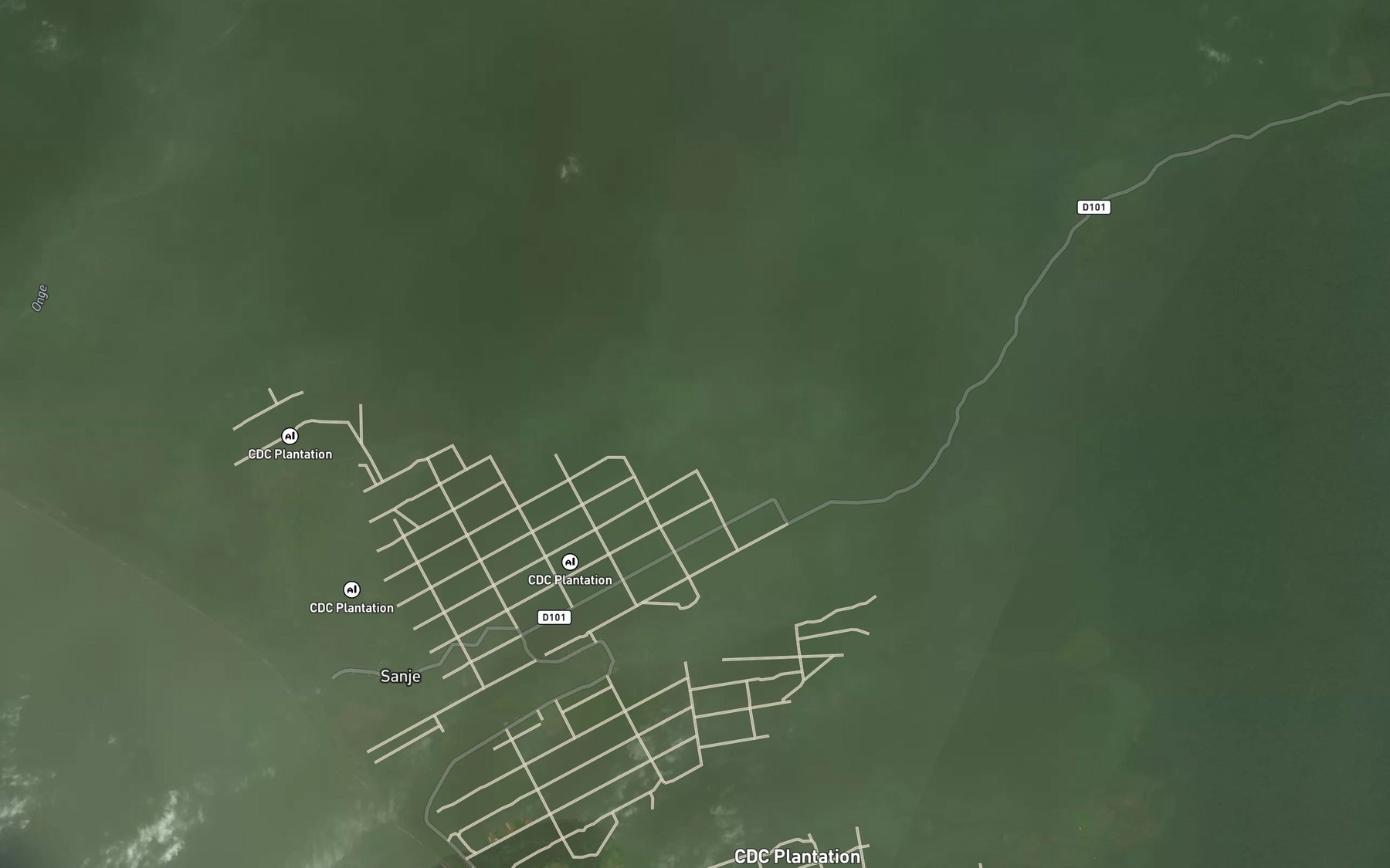Satellite map of the Lokange River