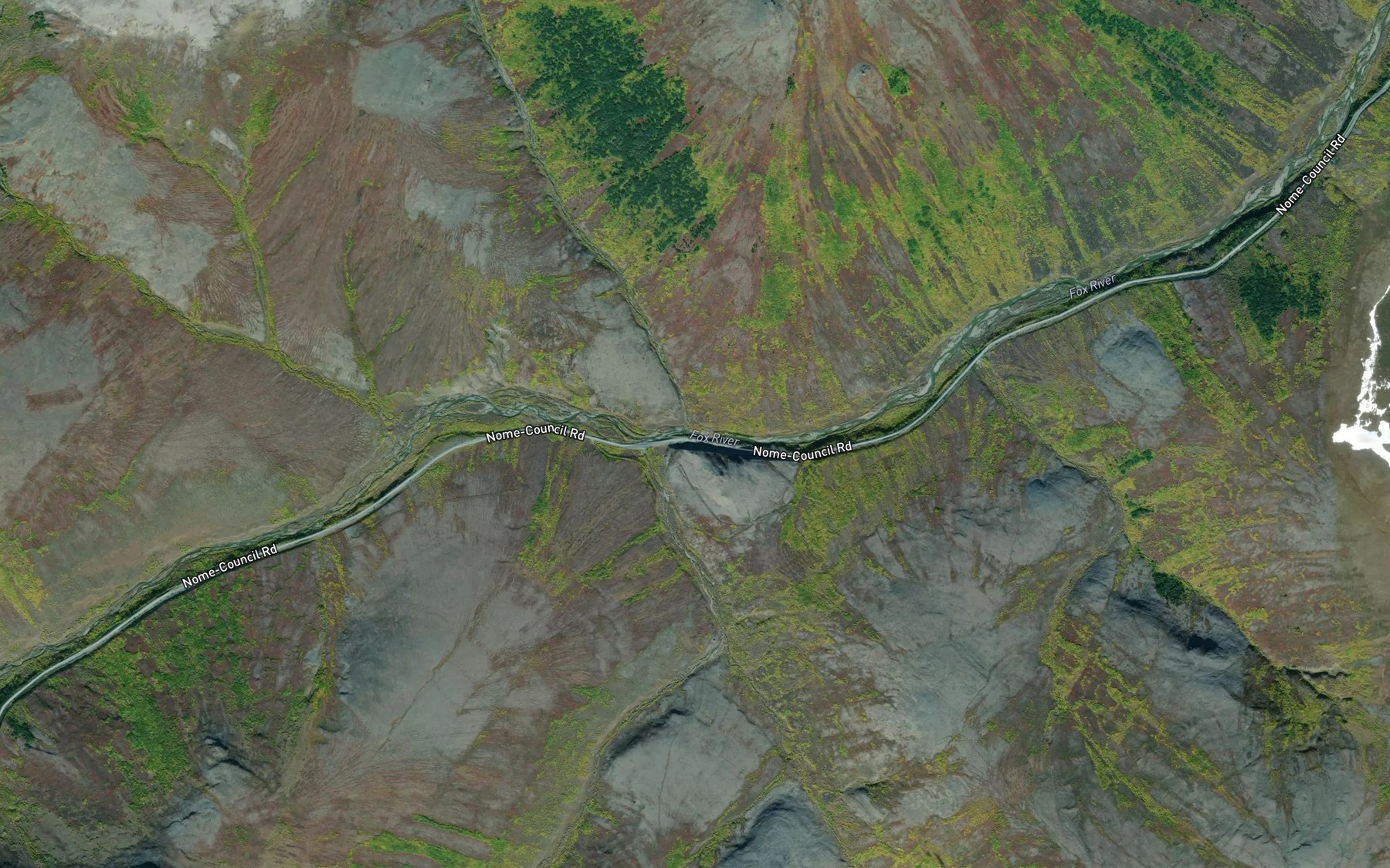Satellite map of the Guy Rowe Creek