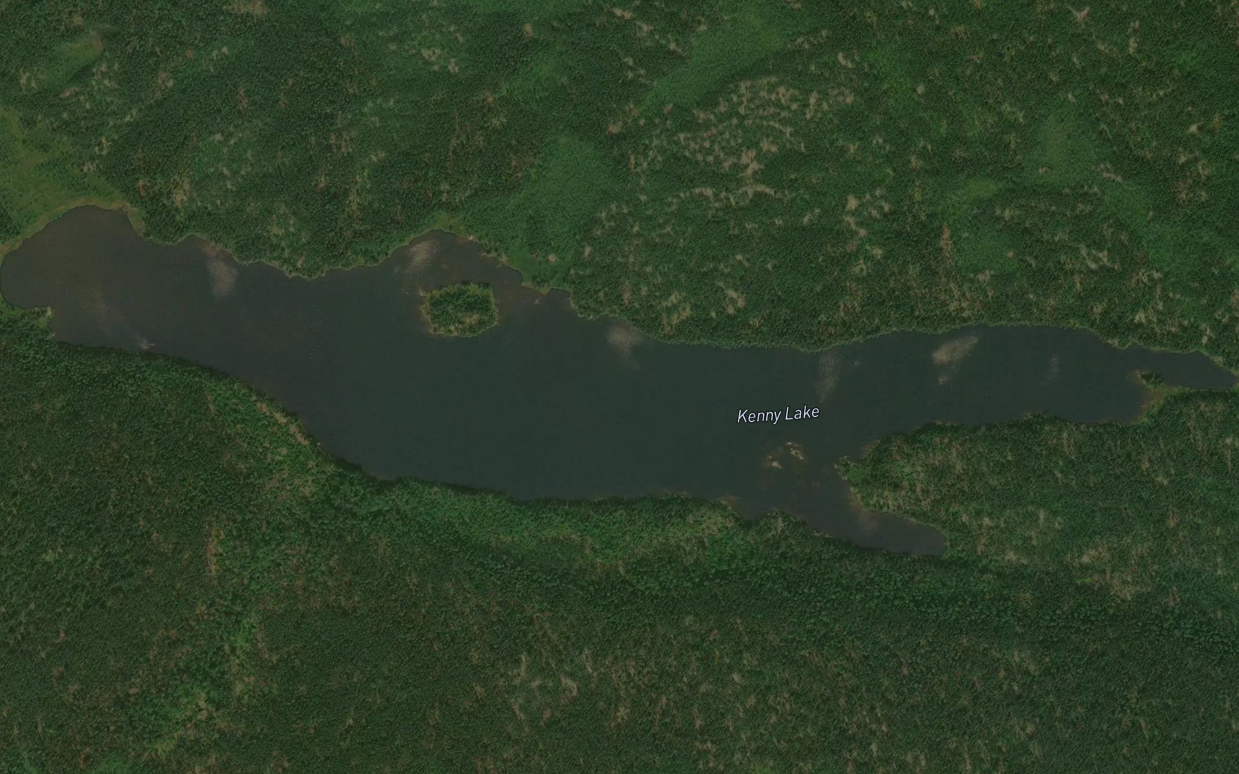 Satellite map of the Kenny Lake