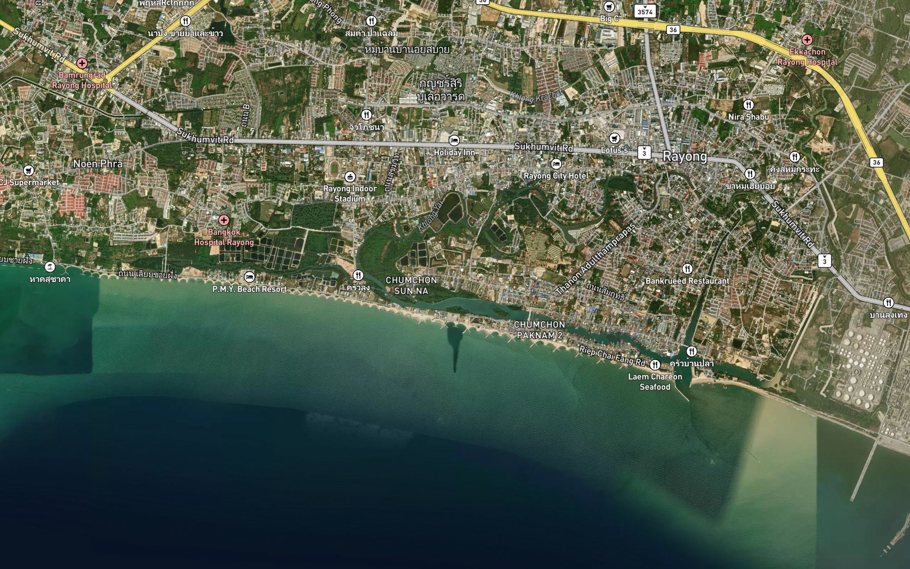 Satellite map of the Khlong Na Ta Khuan