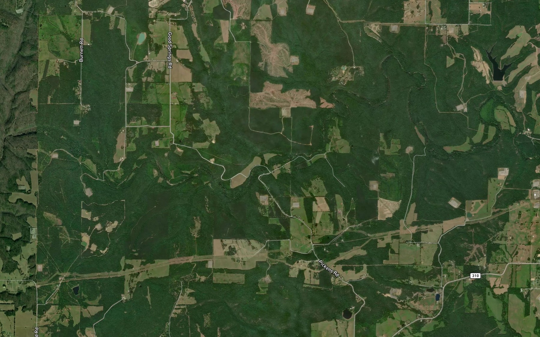 Satellite map of the Camp Branch