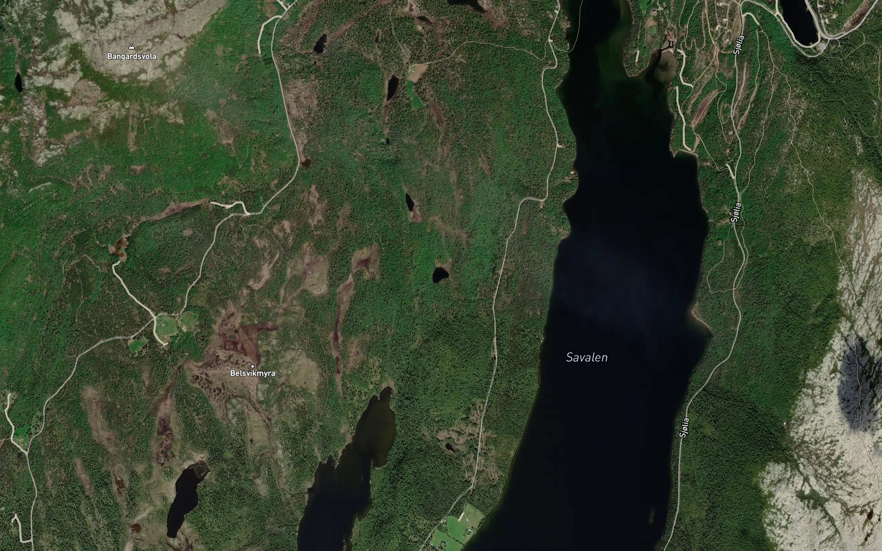 Satellite map of the Hestotjorna
