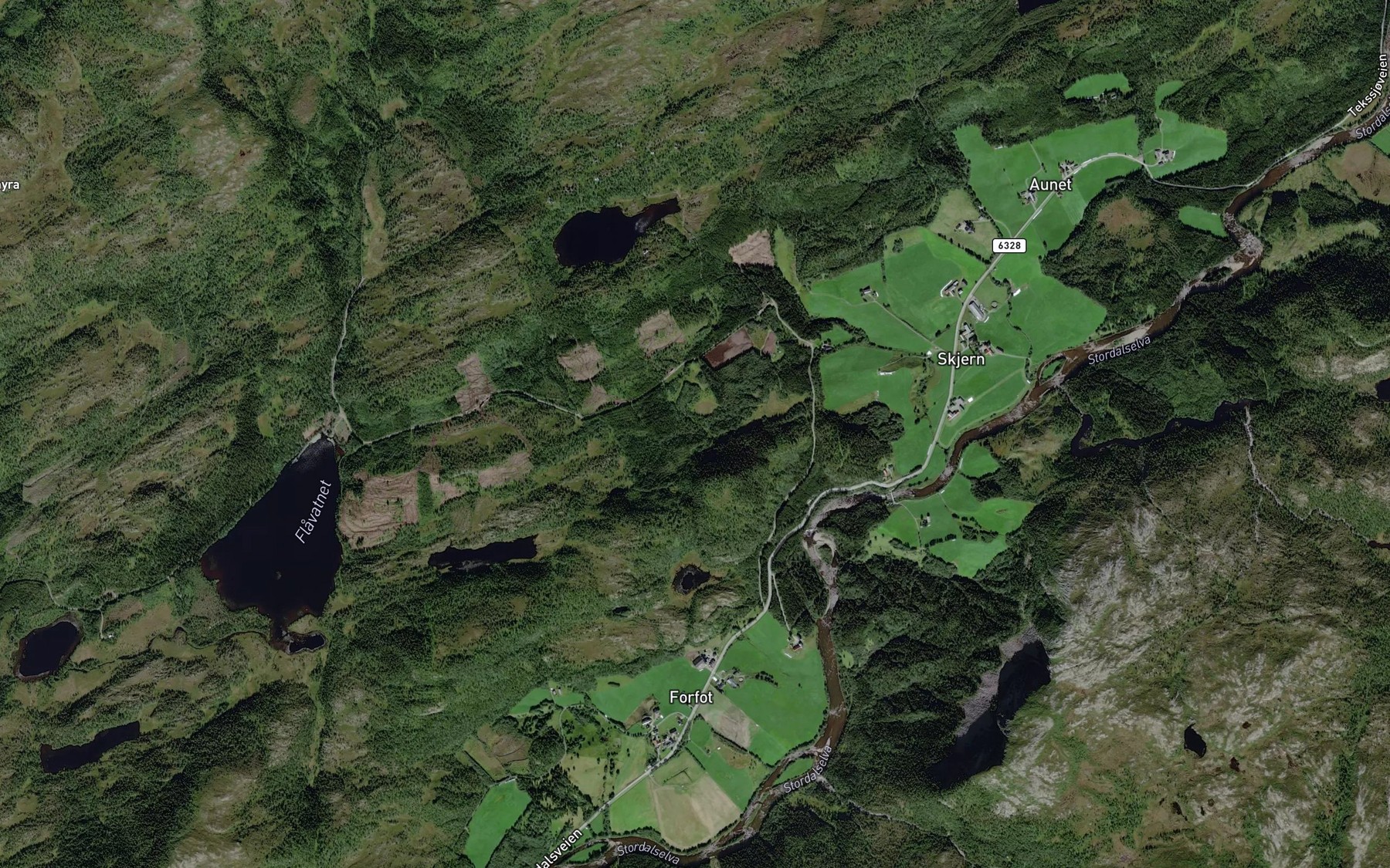 Satellite map of the Minningsbekken