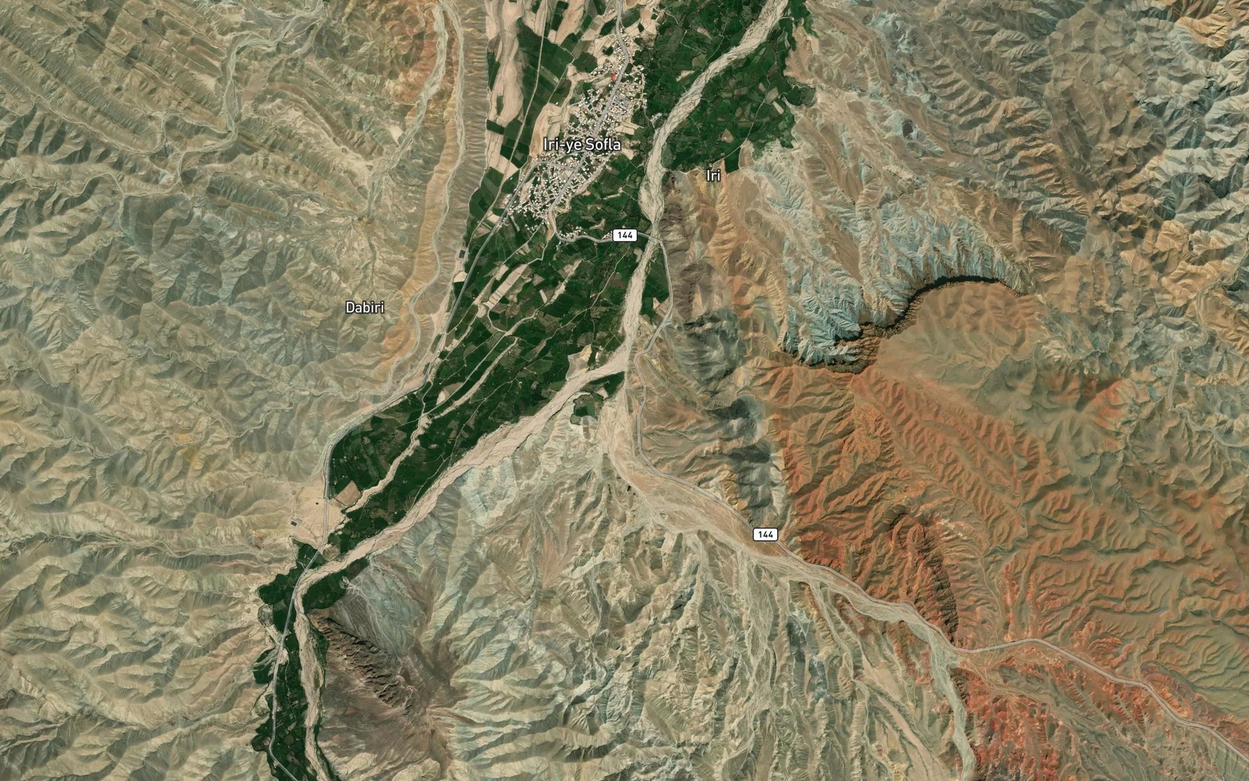 Satellite map of the Nul Darreh