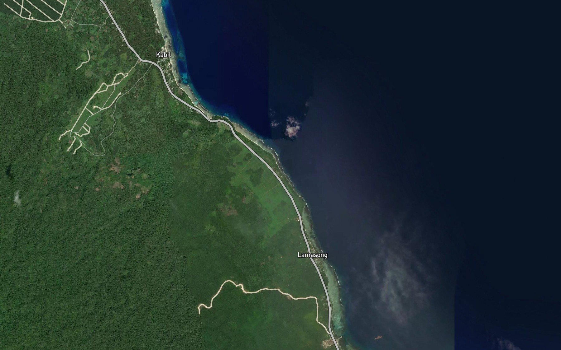 Satellite map of the Lamassong River
