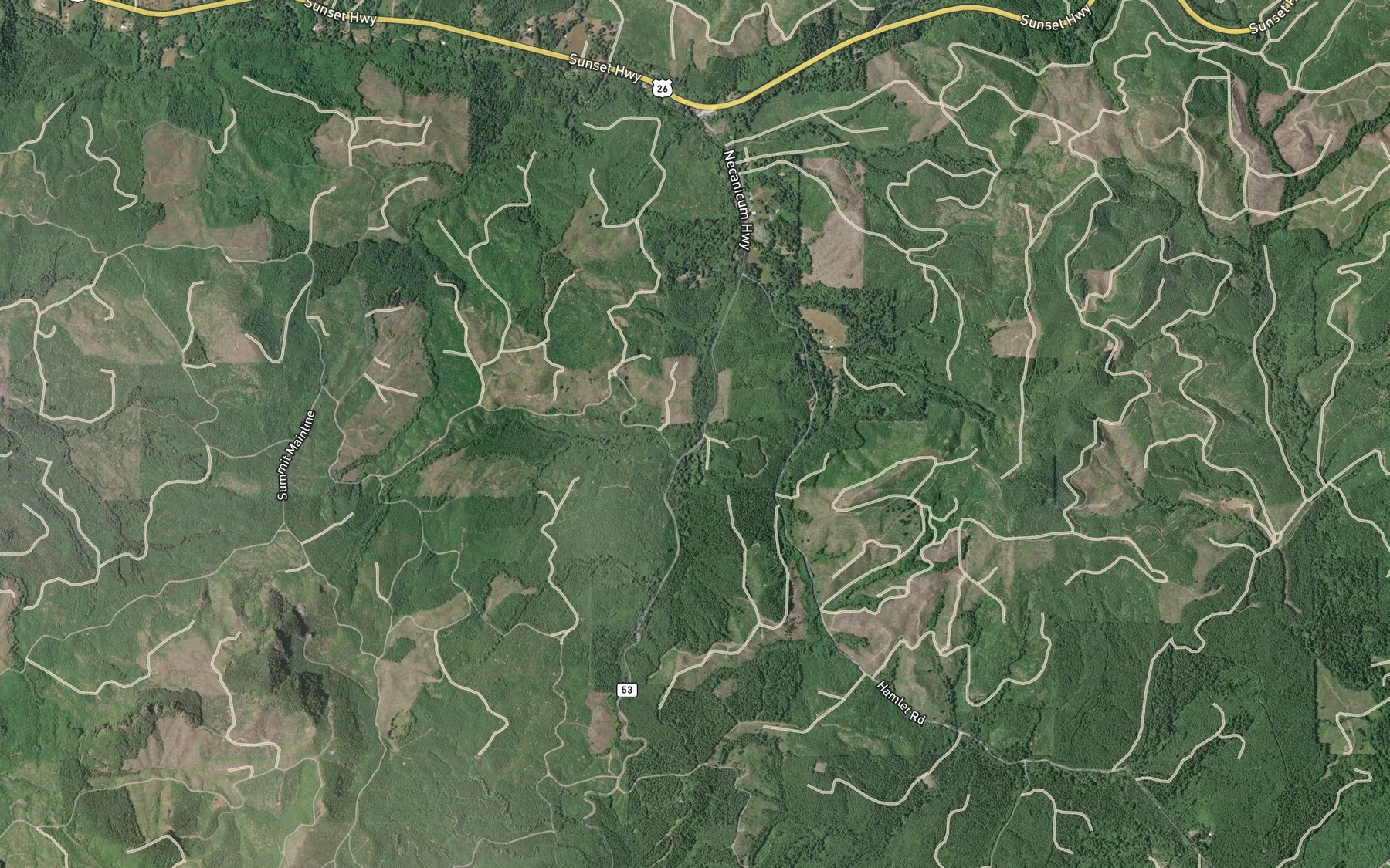 Satellite map of the Little Joe Creek