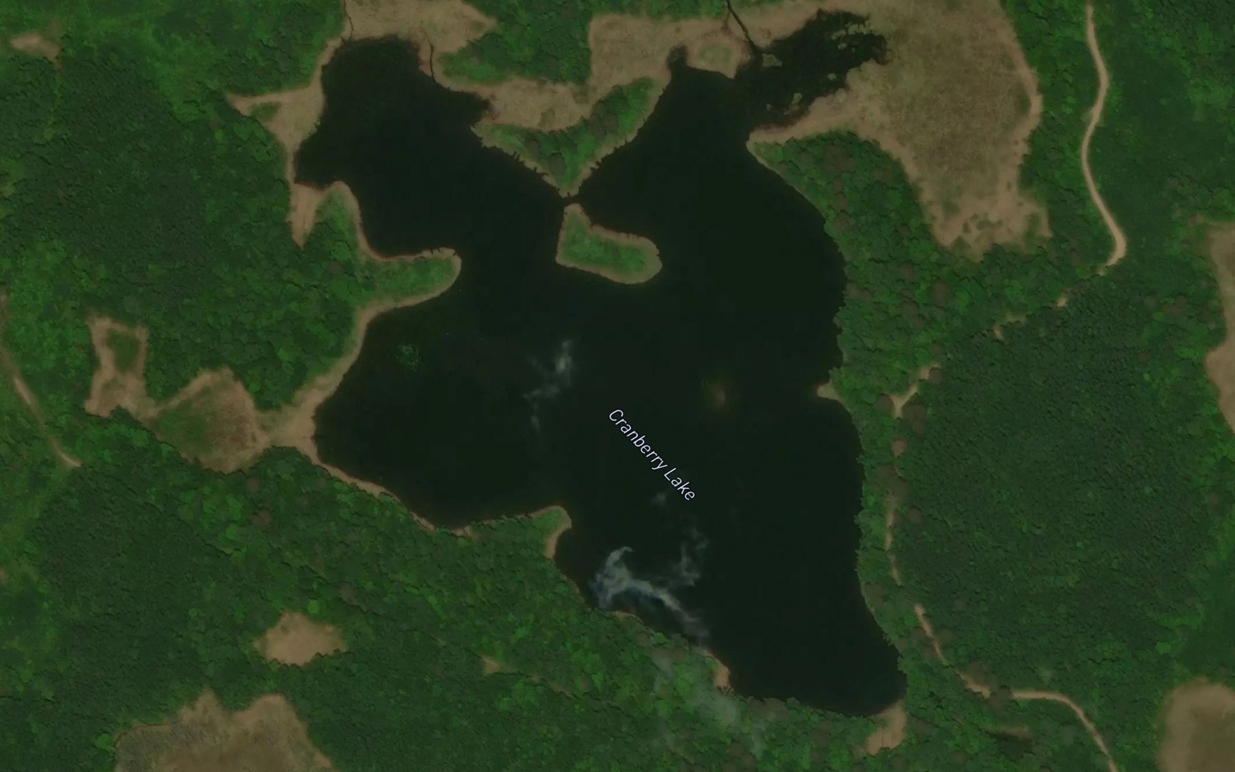Satellite map of the Cranberry Lake
