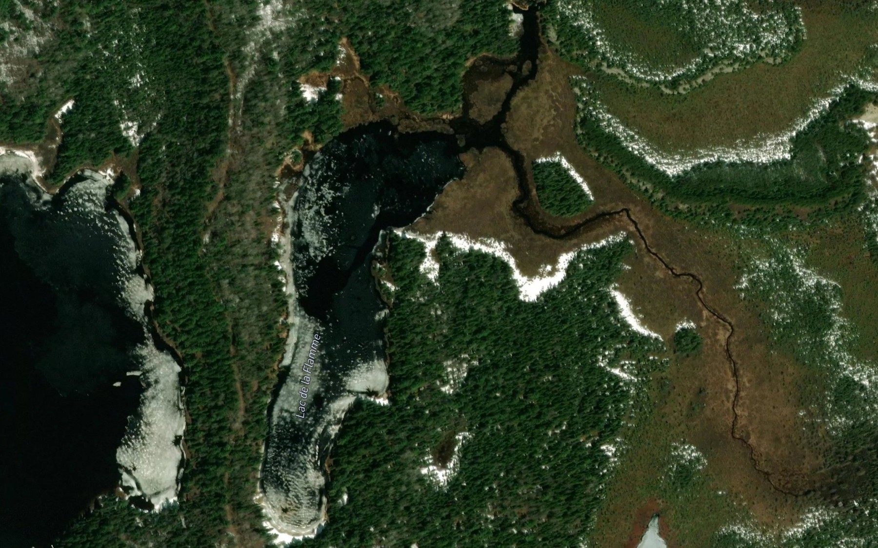 Satellite map of the Lac de la Flamme