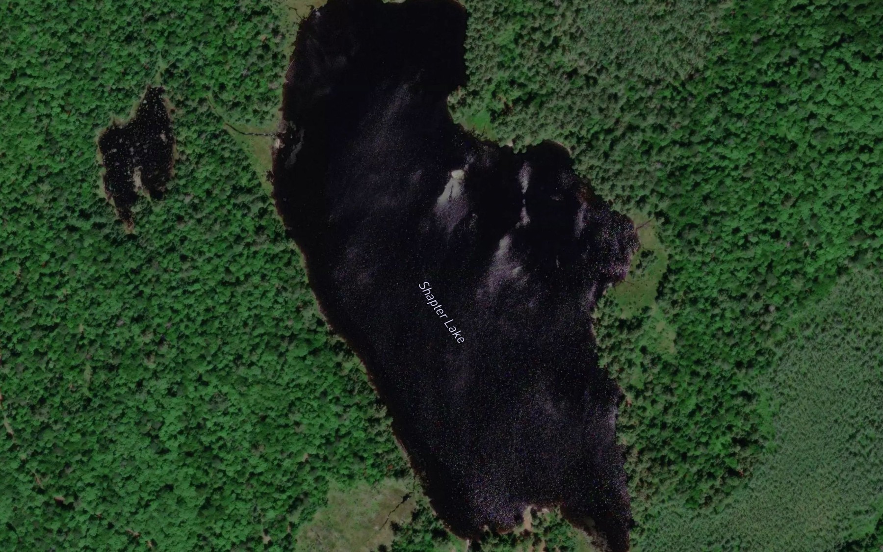 Satellite map of the Shapter Lake