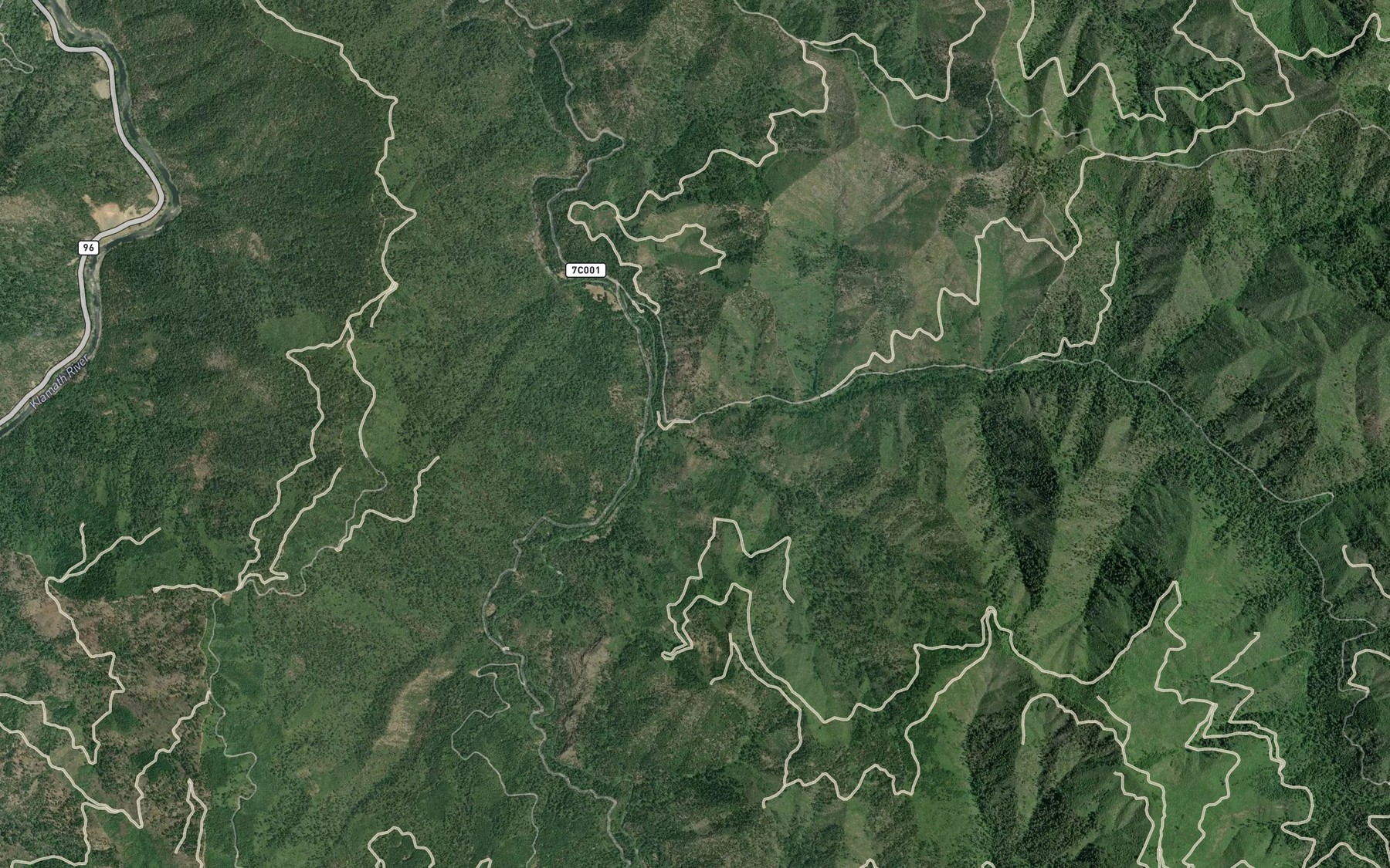 Satellite map of the Copper Creek