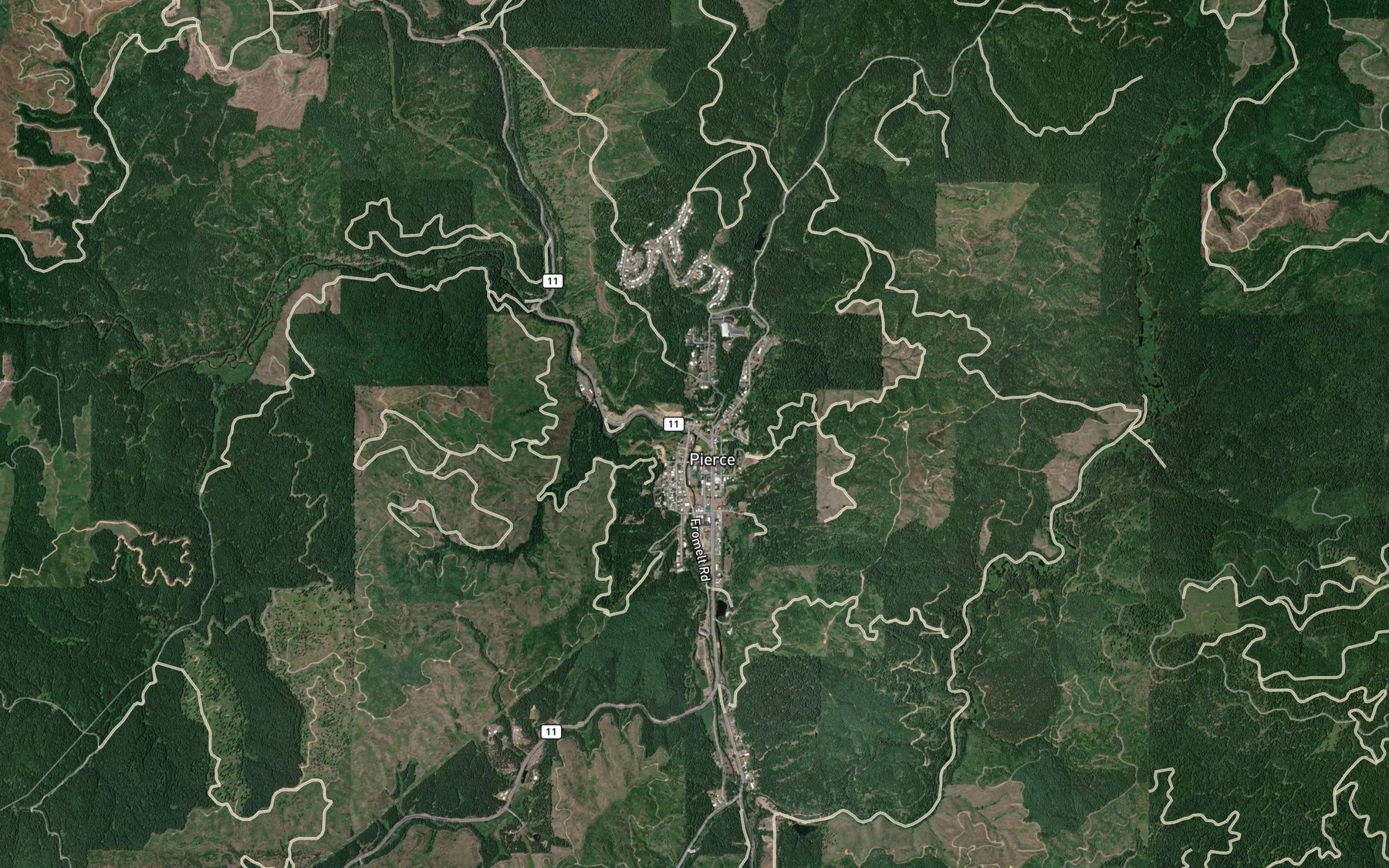 Satellite map of the Canal Gulch Creek