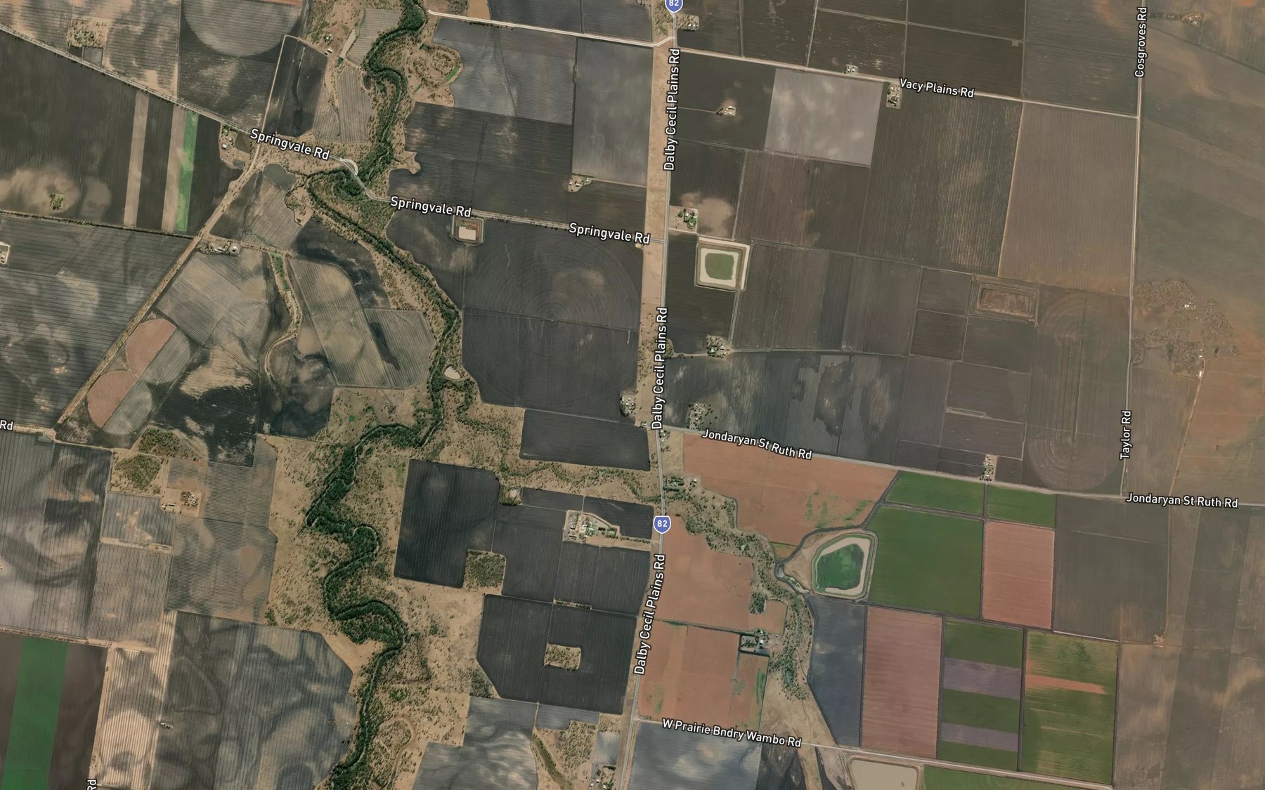 Satellite map of the Ashall Creek