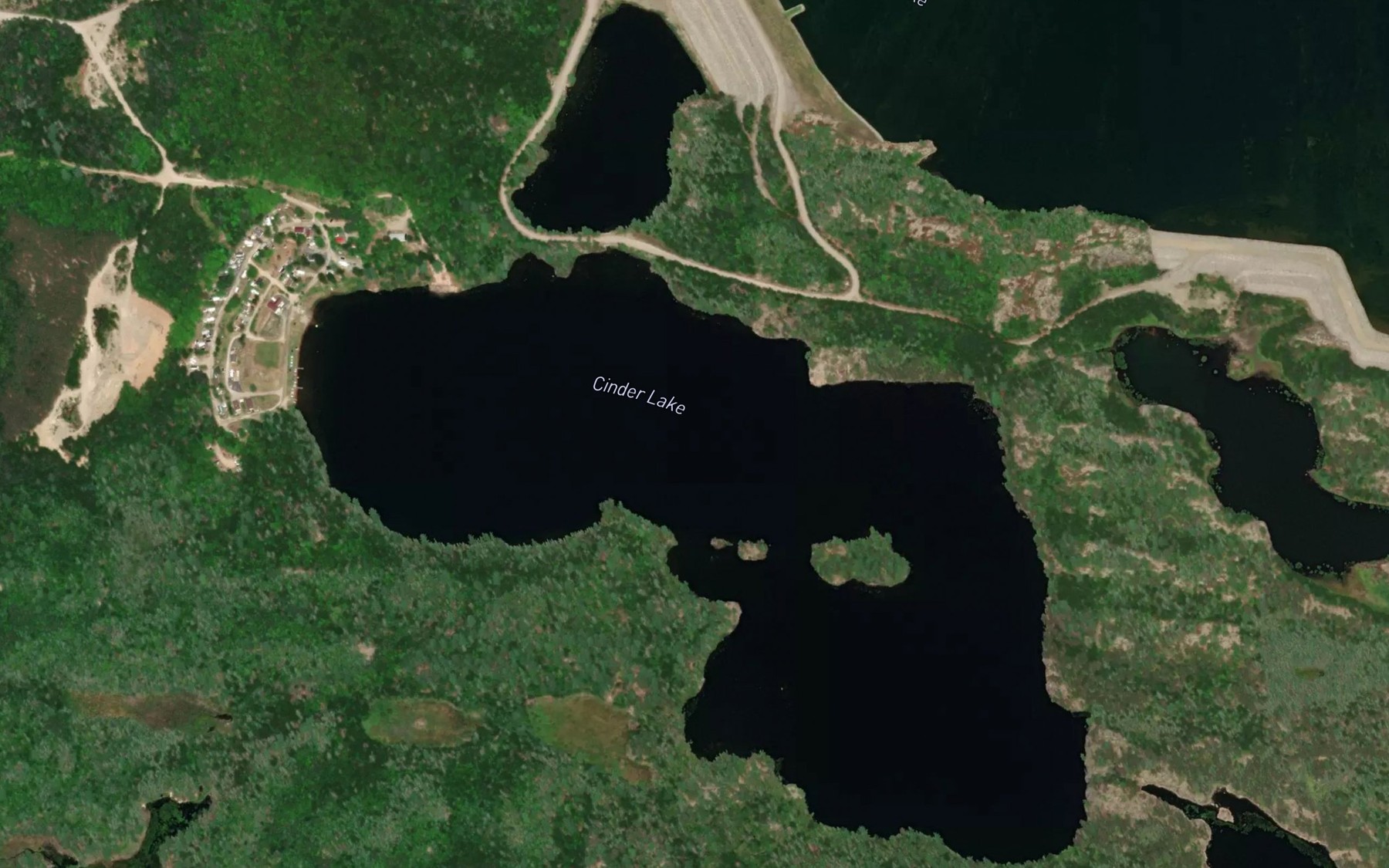Satellite map of the Cinder Lake