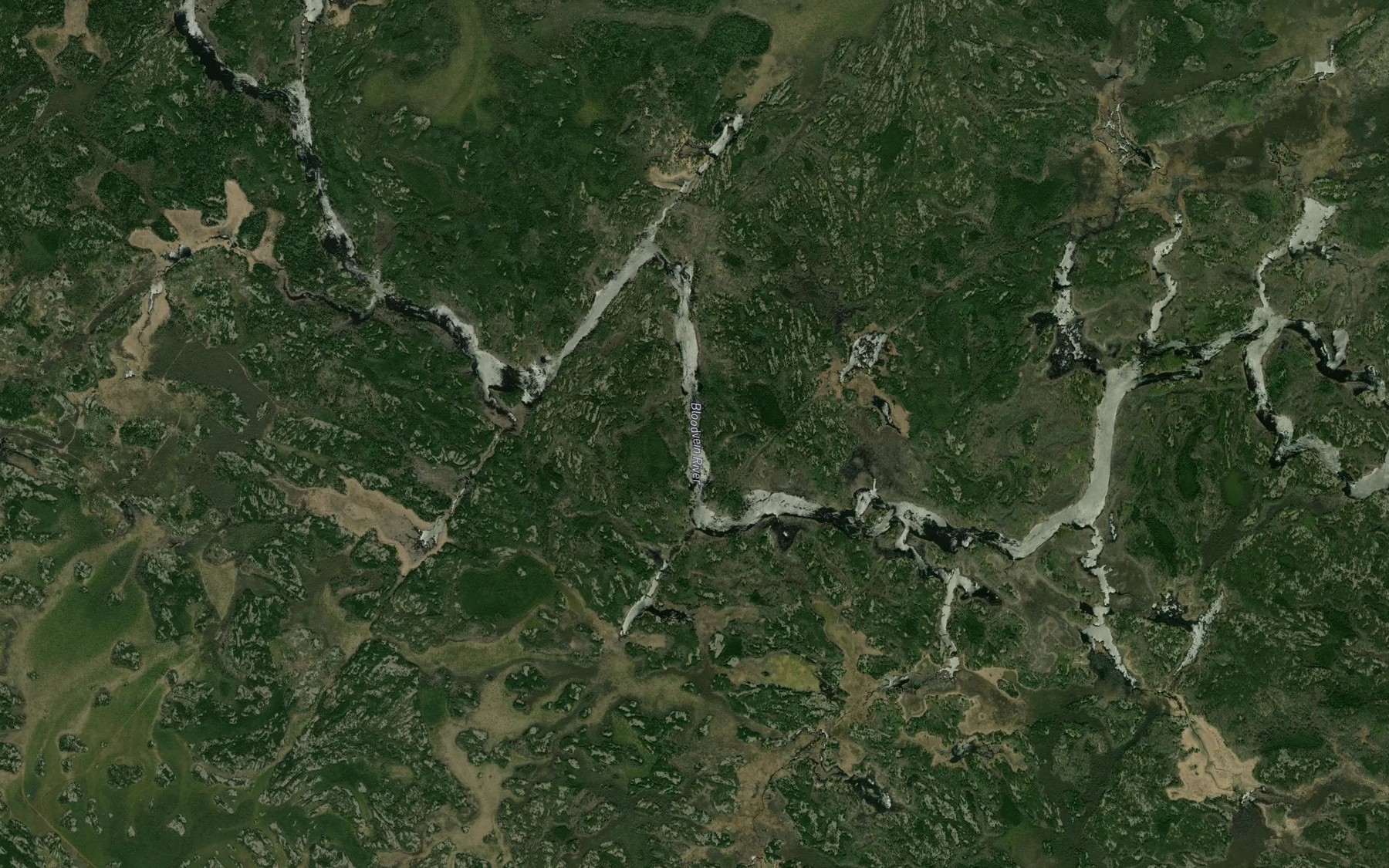 Satellite map of the Akeeko Rapids