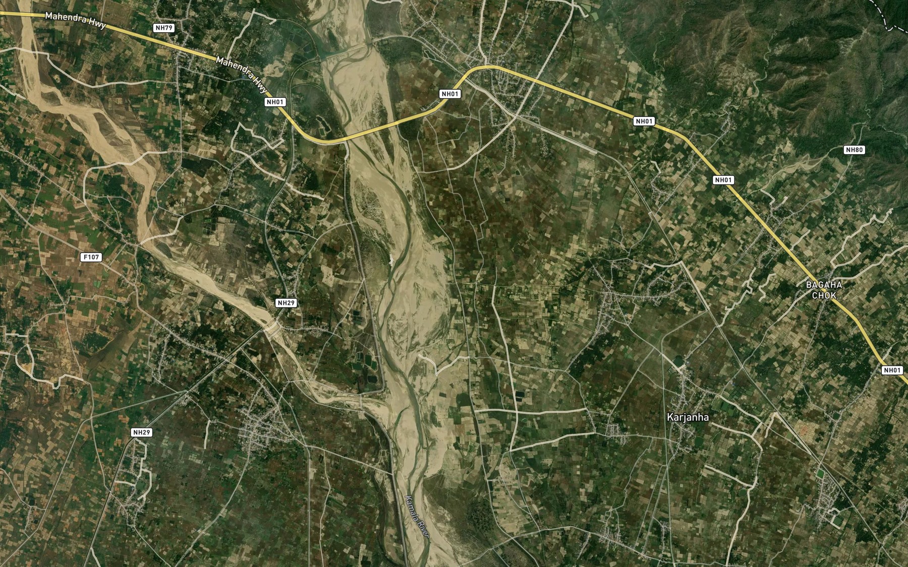 Satellite map of the Bhedwa Khola