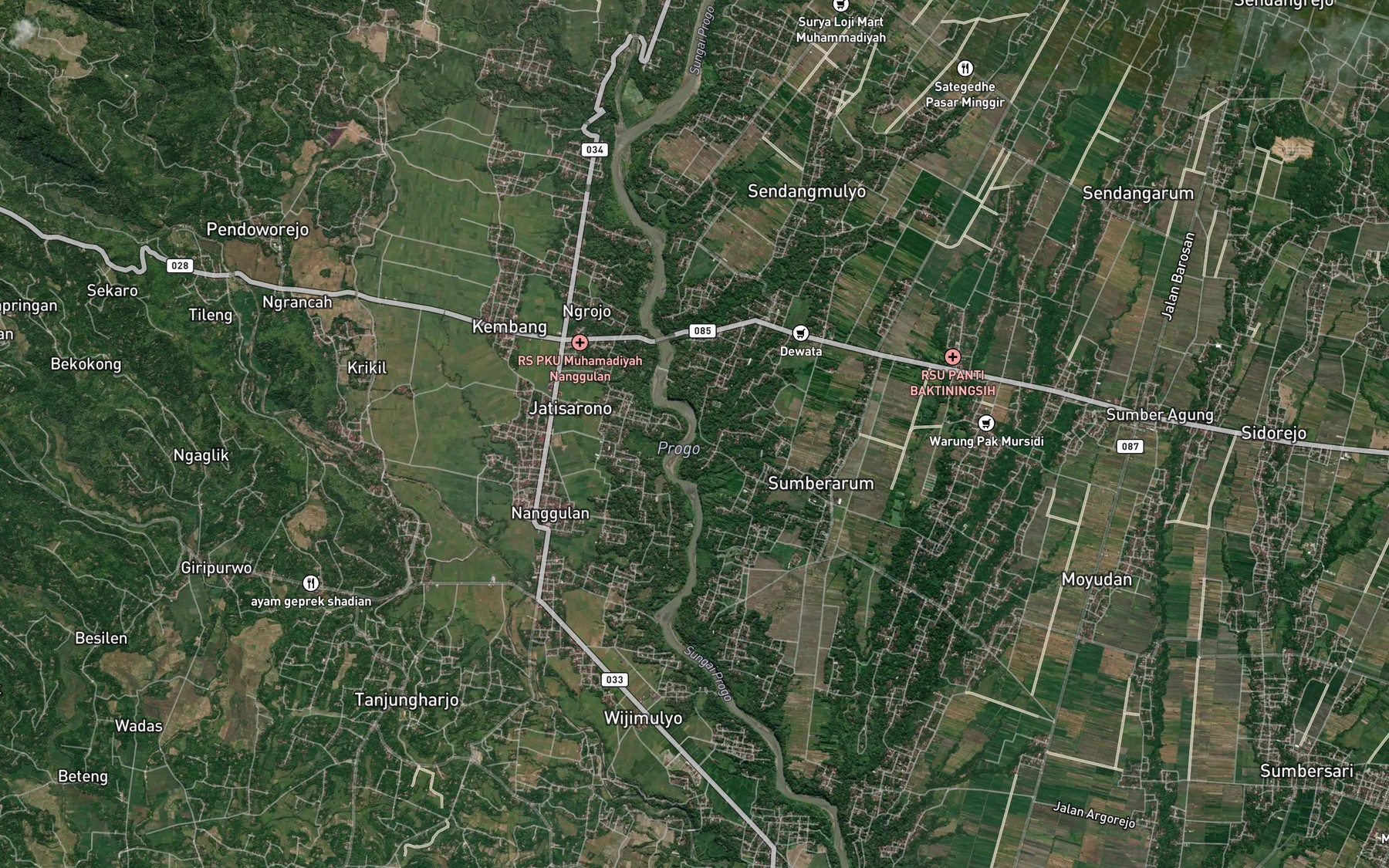 Satellite map of the Kali Pakeran