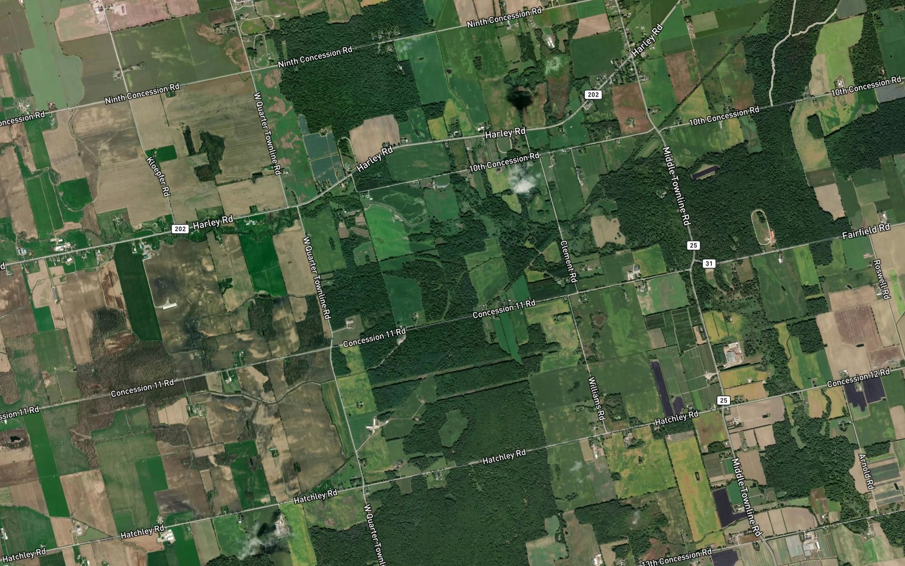 Satellite map of the Oles-Carder Drain