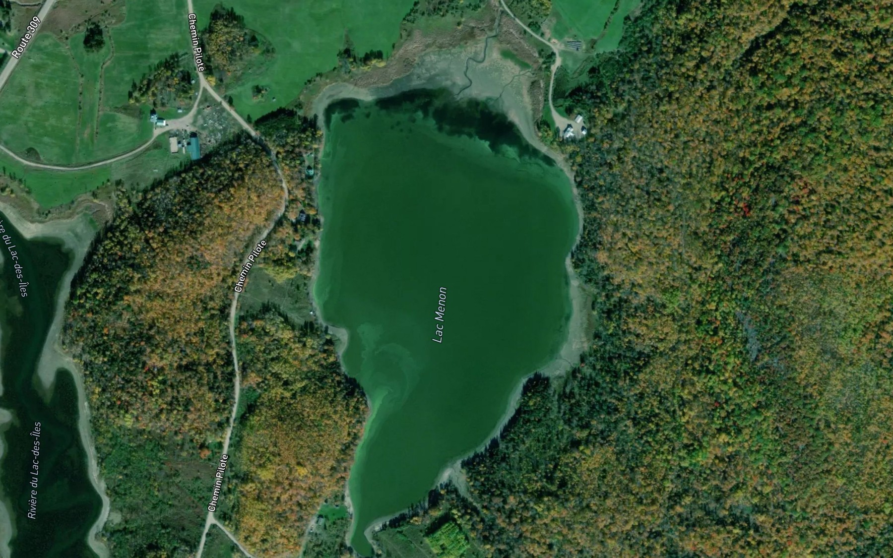 Satellite map of the Lac Menon