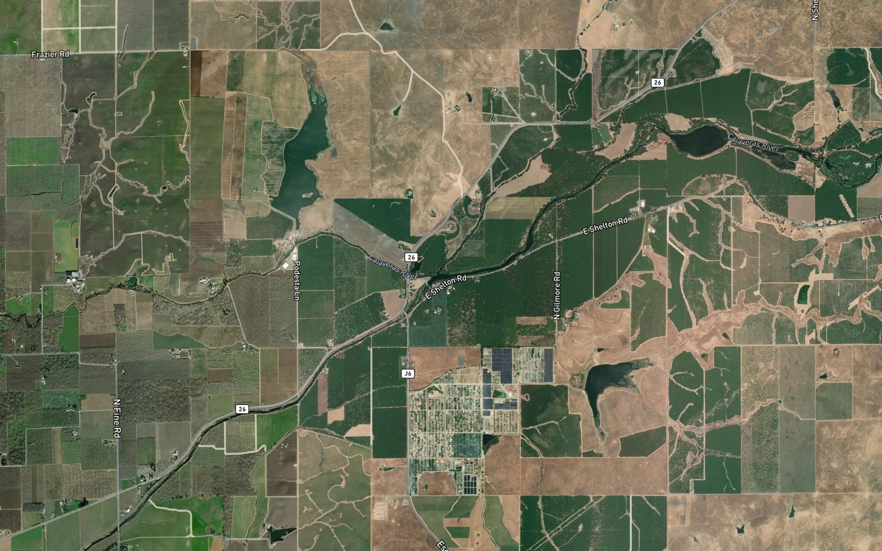Satellite map of the Duck Creek