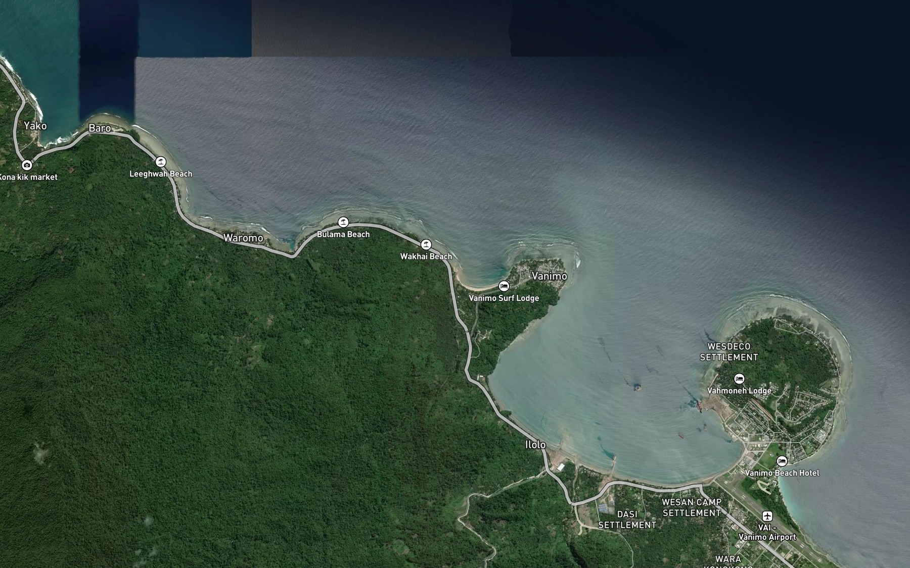 Satellite map of the Danorto Creek