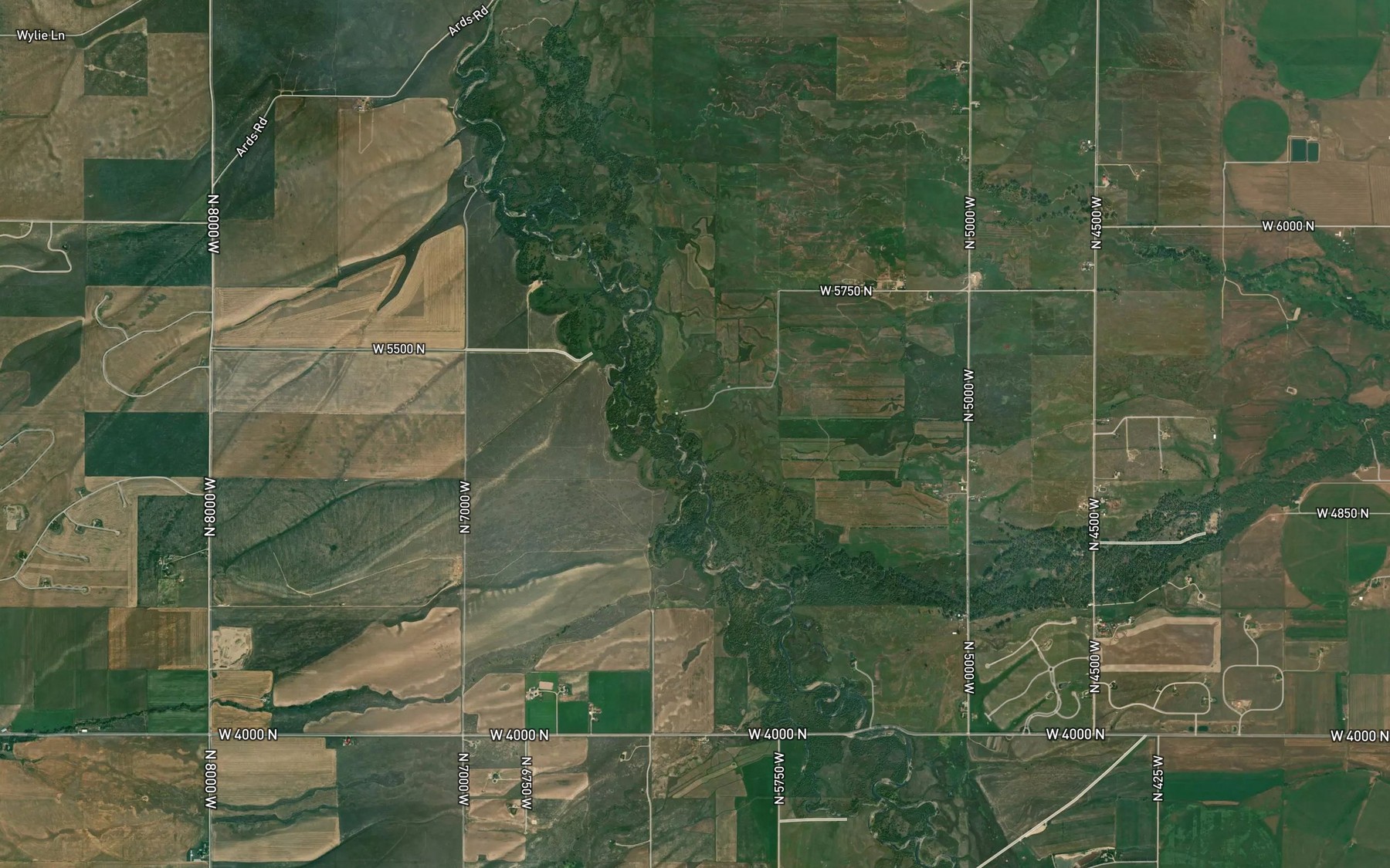 Satellite map of the South Leigh Creek