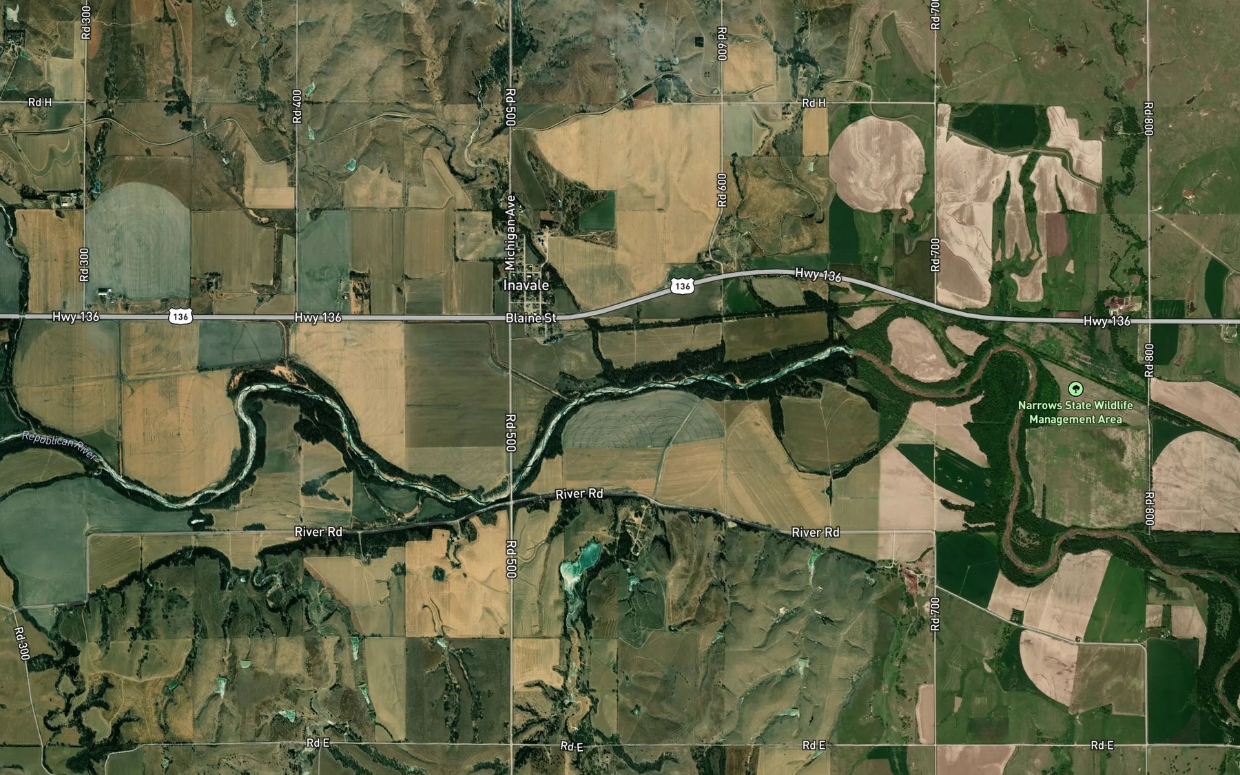 Satellite map of the Spring Creek