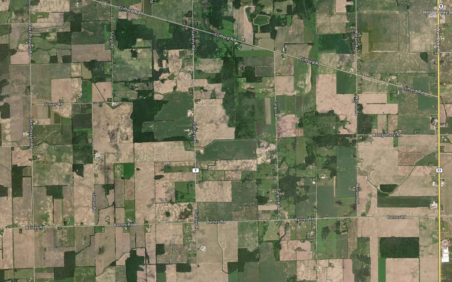 Satellite map of the Negus Drain