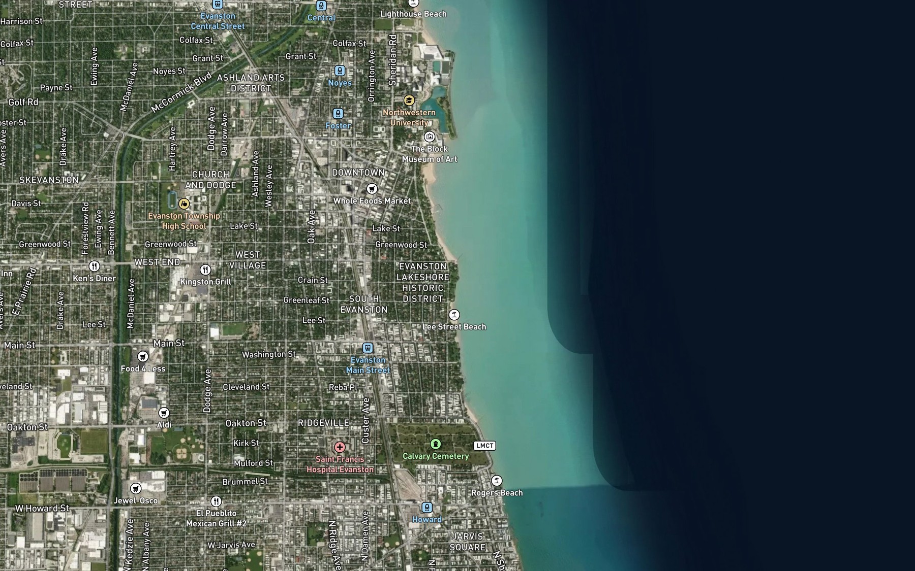 Satellite map of the Elliott Park
