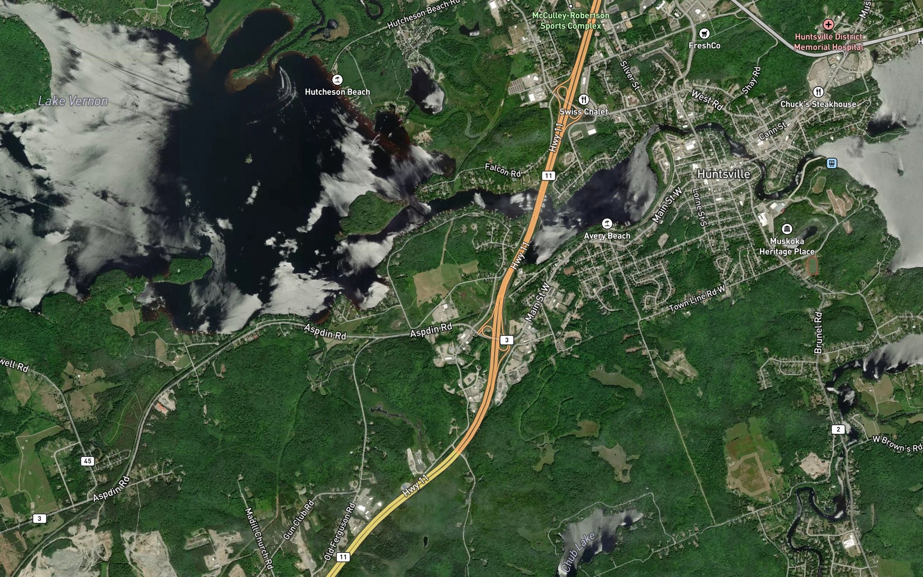 Satellite map of the The Narrows
