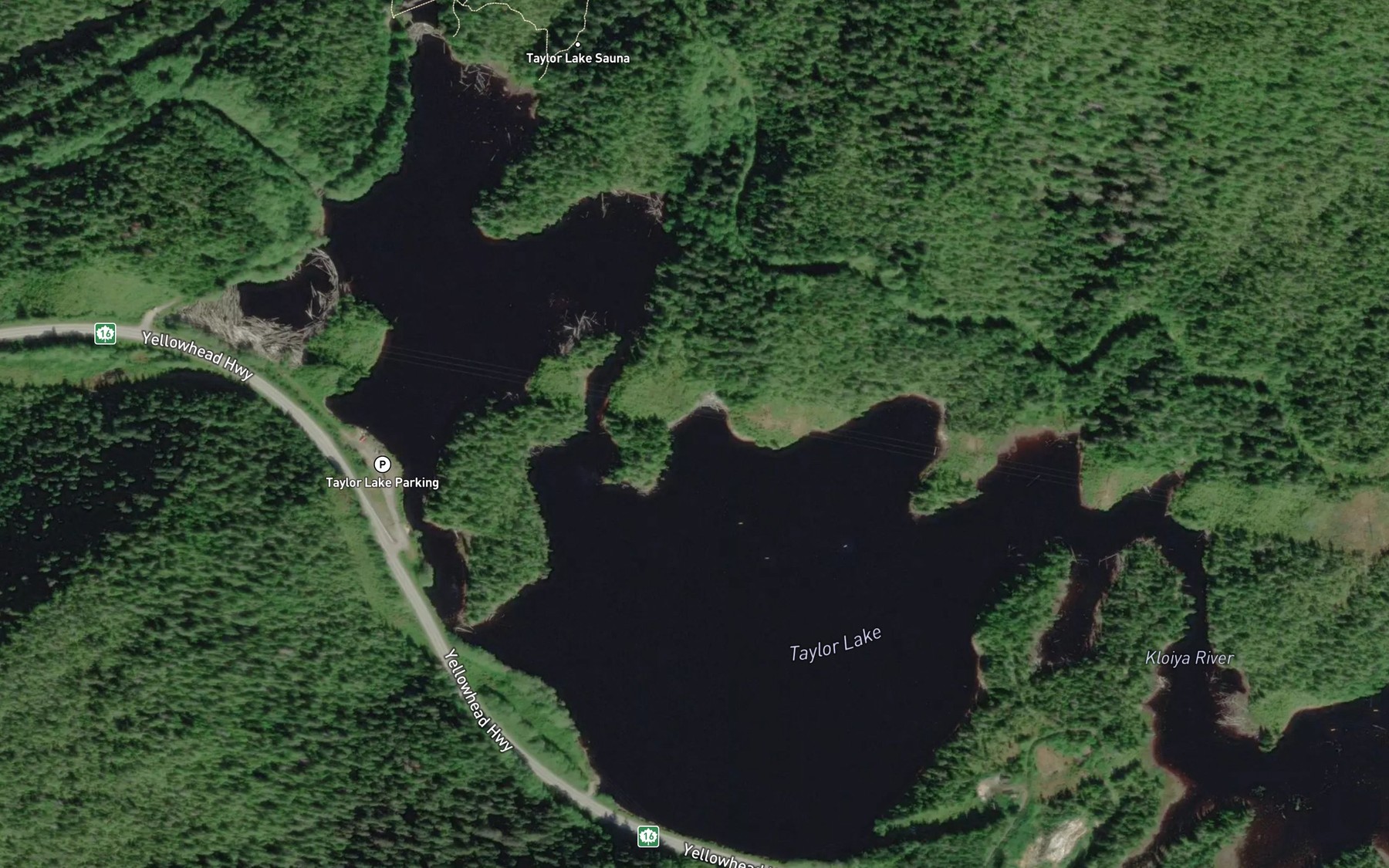 Satellite map of the Taylor Lake