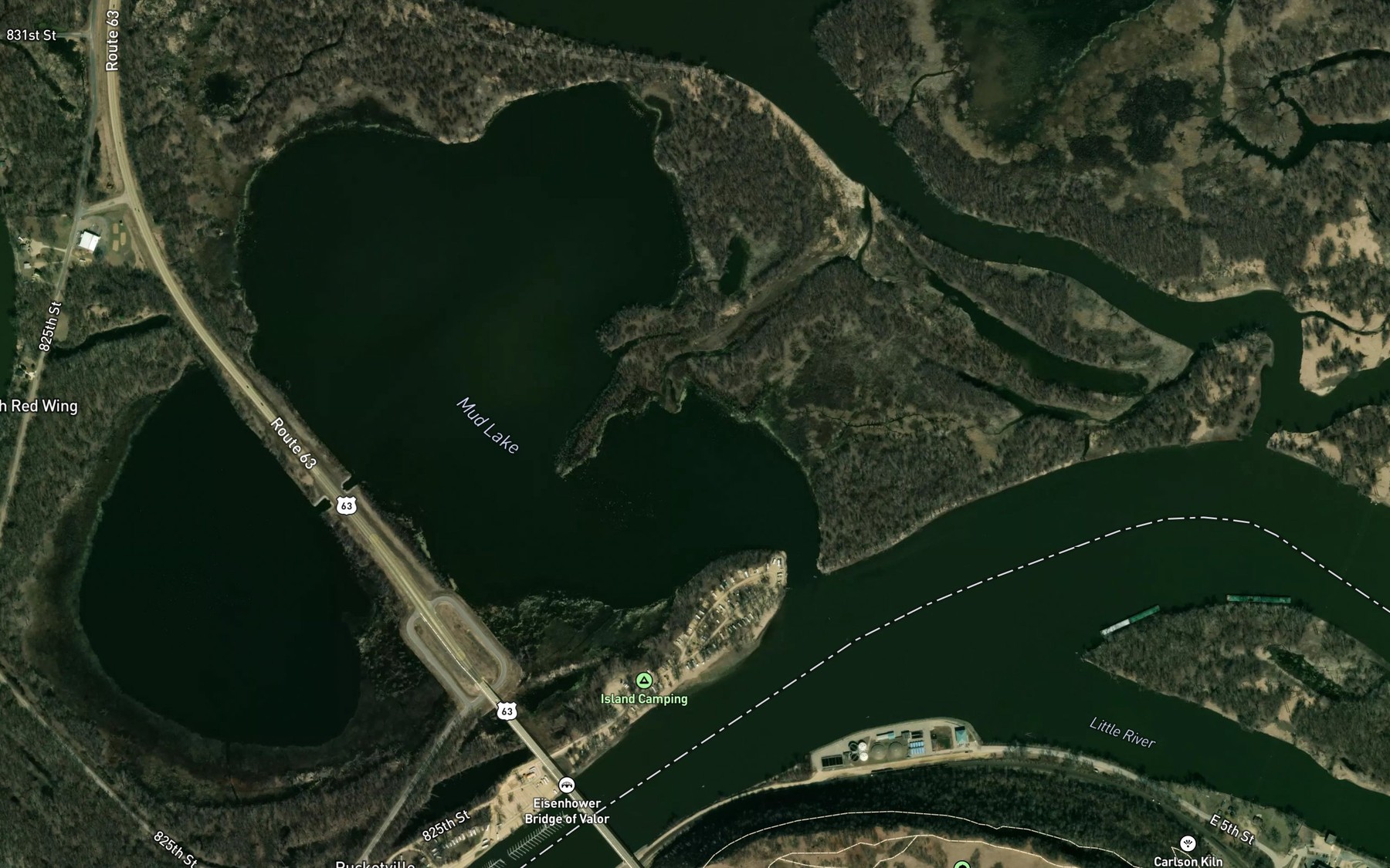 Satellite map of the Mud Lake