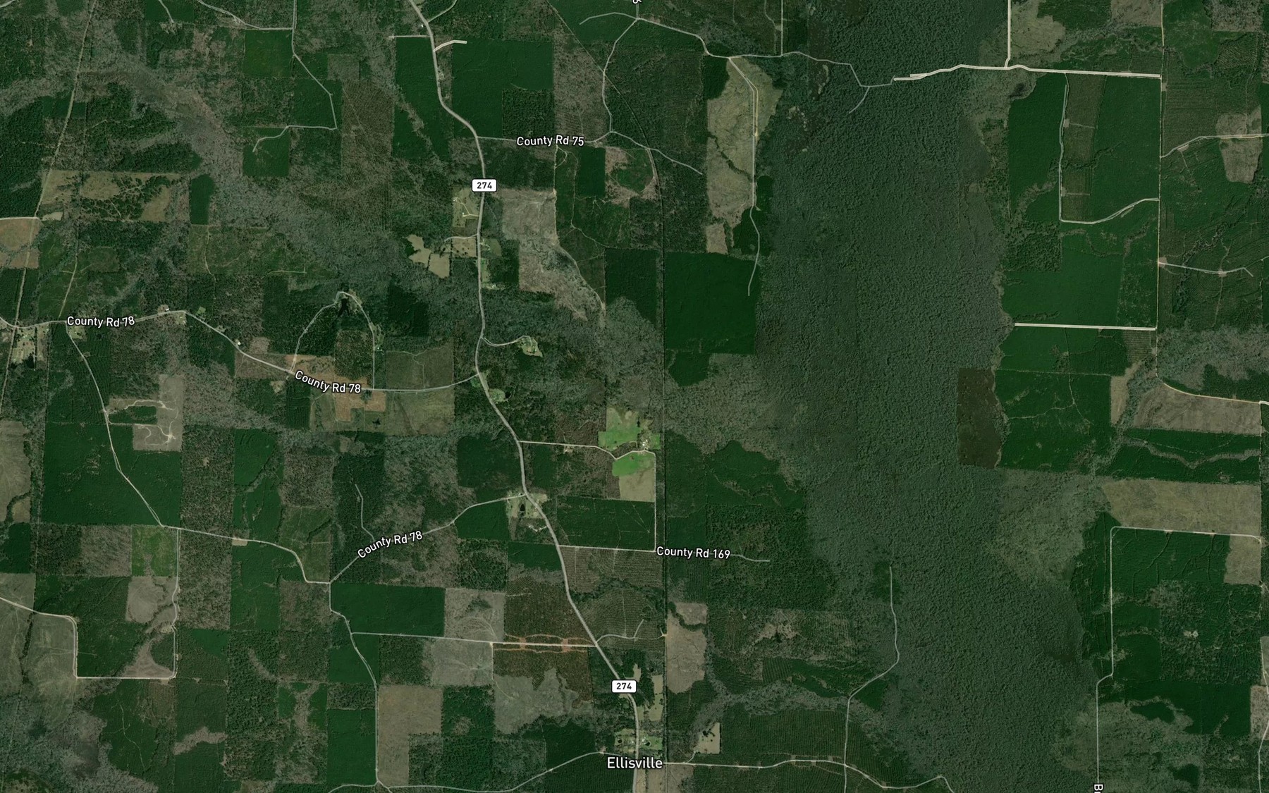 Satellite map of the Beech Creek