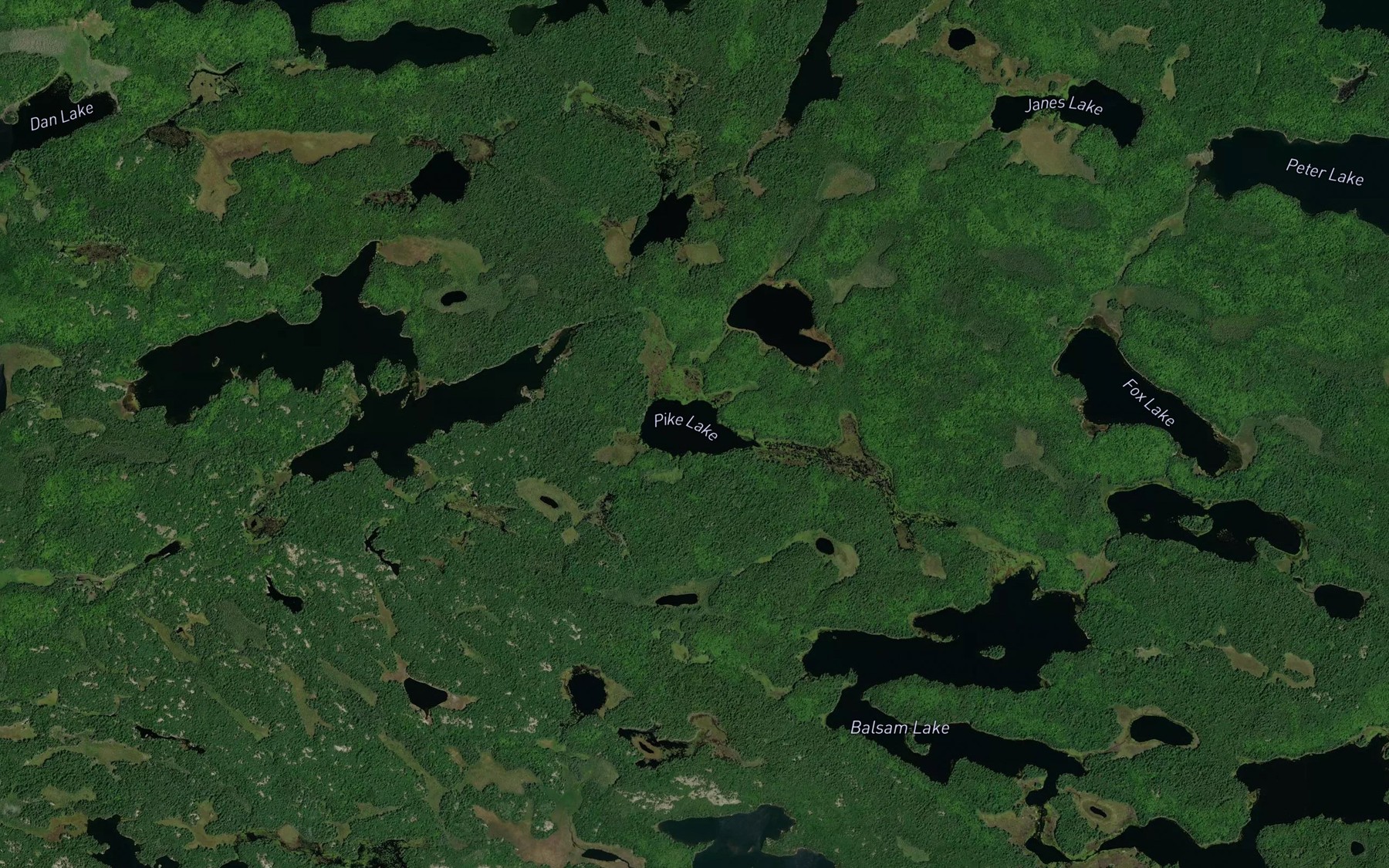 Satellite map of the Pike Lake