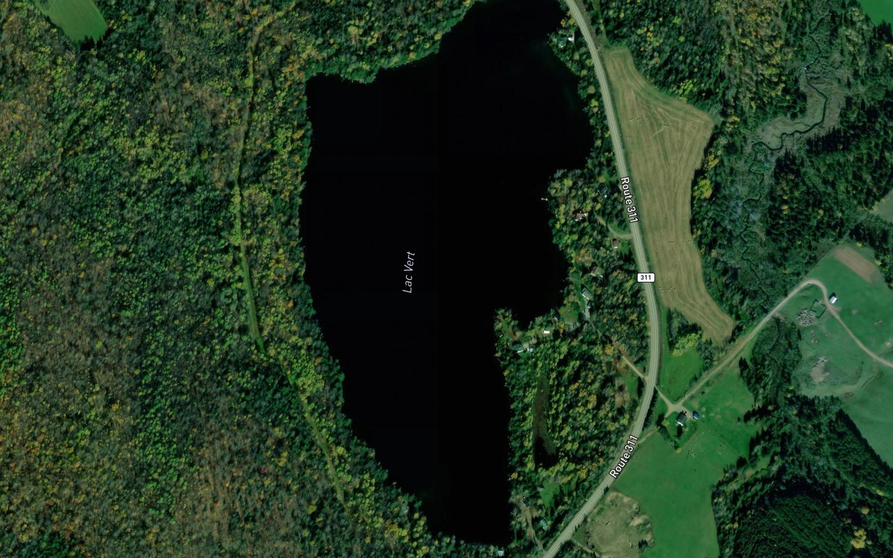 Satellite map of the Lac Vert