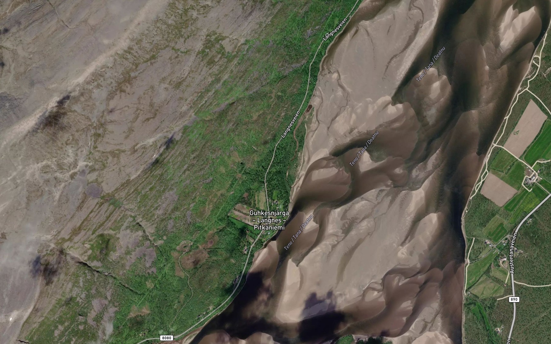 Satellite map of the Girkoeatnanjohkka