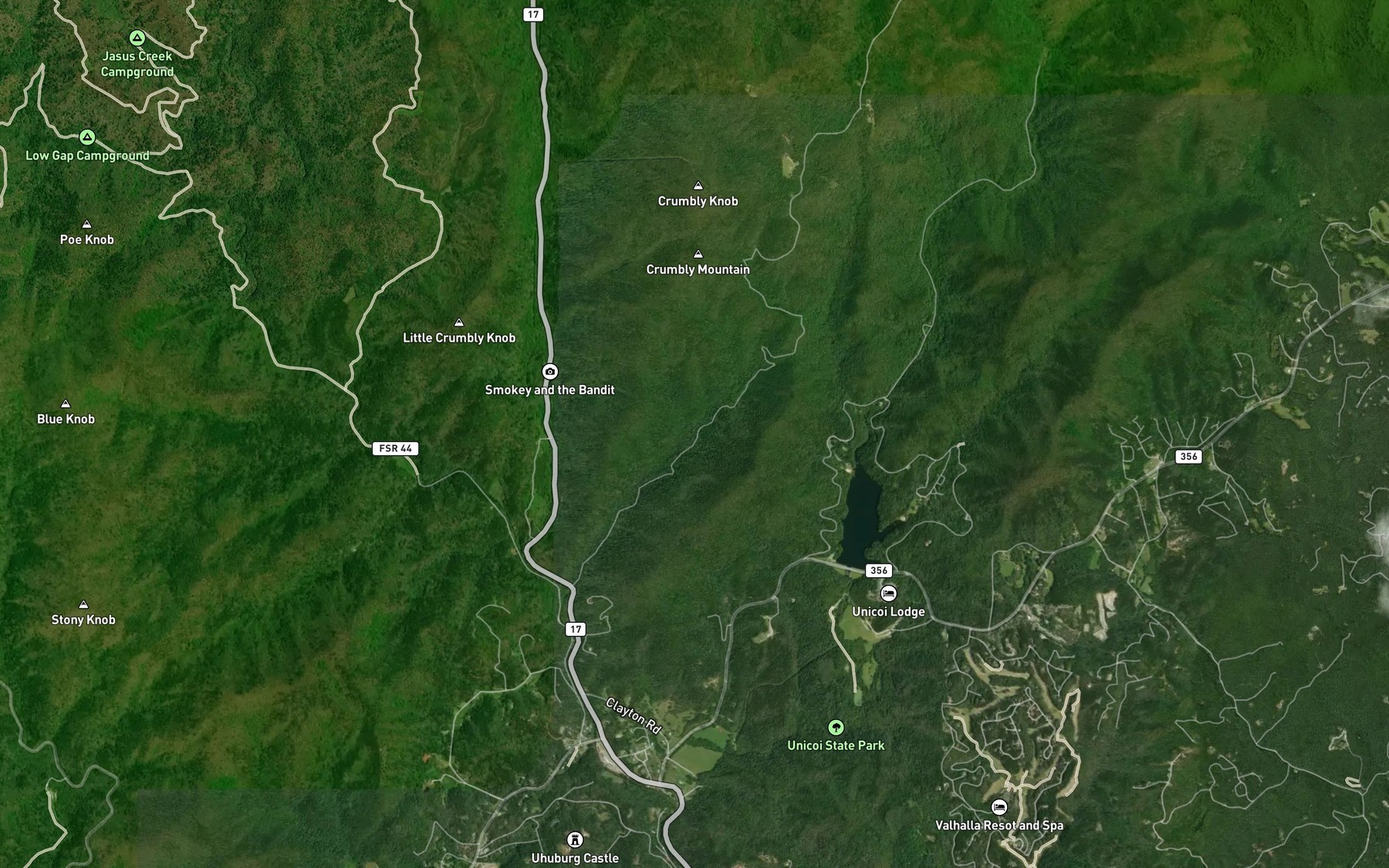 Satellite map of the White Branch